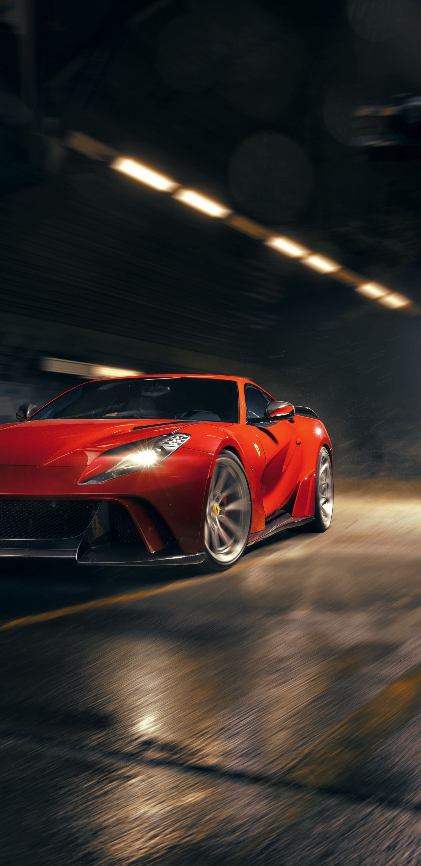 Ferrari 812 Superfast, Novitec N-Largo, Red car wallpaper, Luxury car, 1440x2960 HD Phone