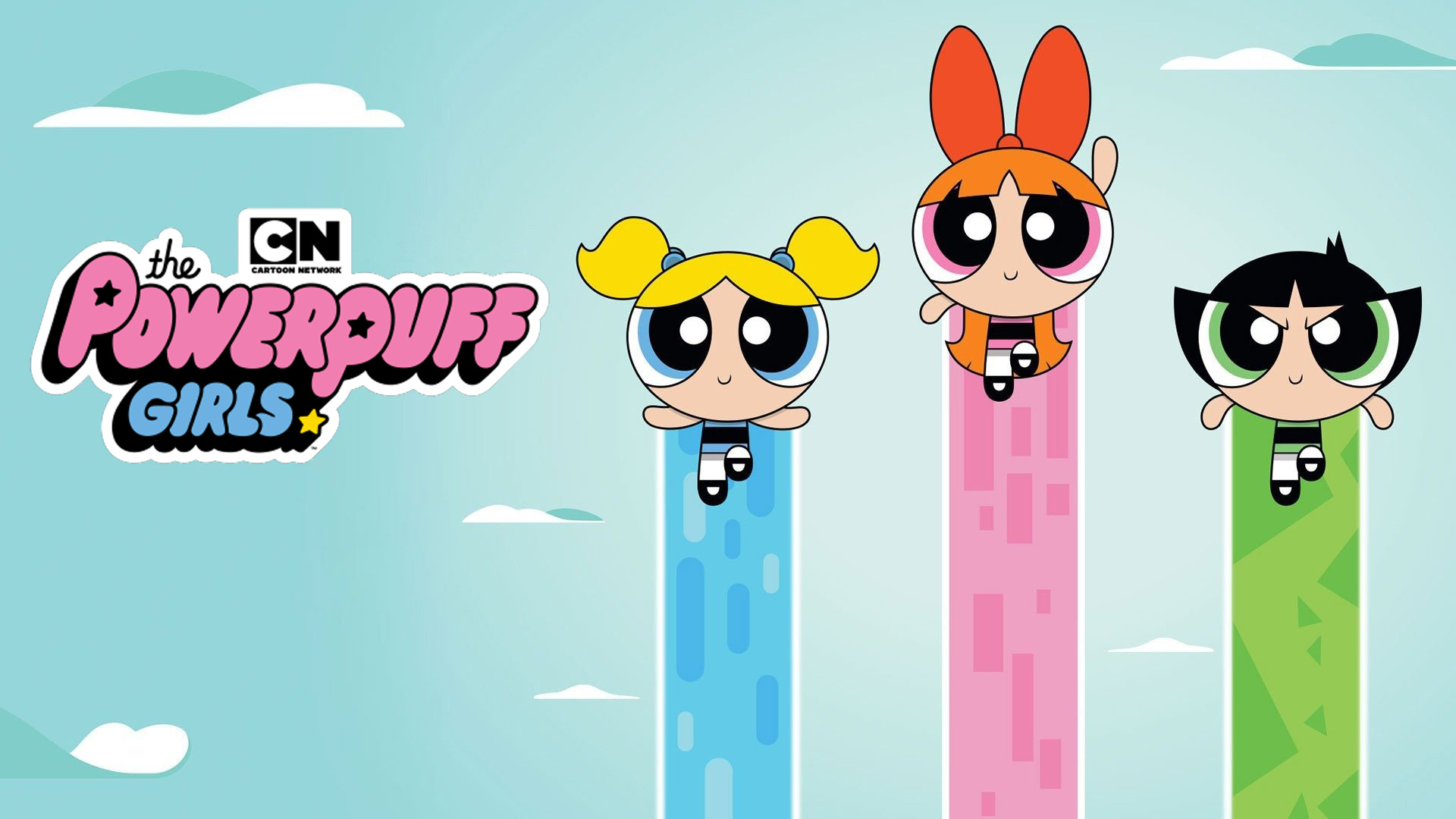 The Powerpuff Girls logo, Blossom, Bubbles, Buttercup, Cartoon Network logo, Full HD Desktop wallpaper