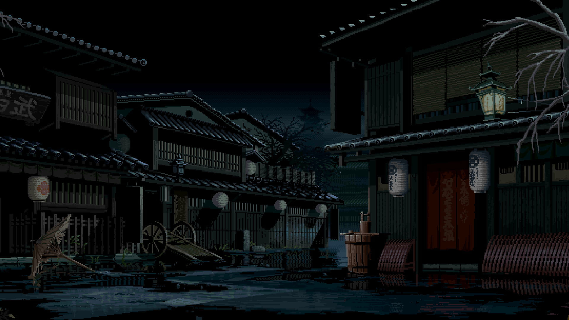 Pixel Art, houses illustration, digital art, creative design, pixel, Full HD Desktop wallpaper