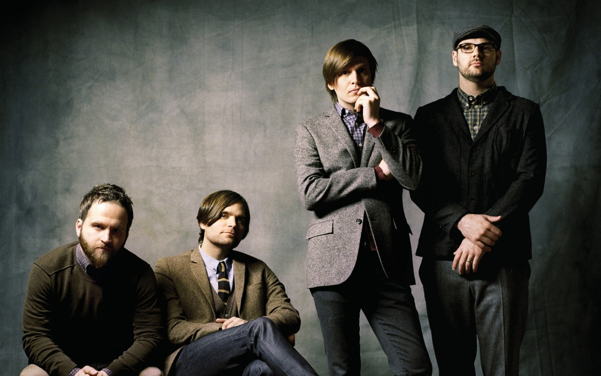 Death Cab for Cutie, Group photo, Gray background, 1920x1200 HD Desktop