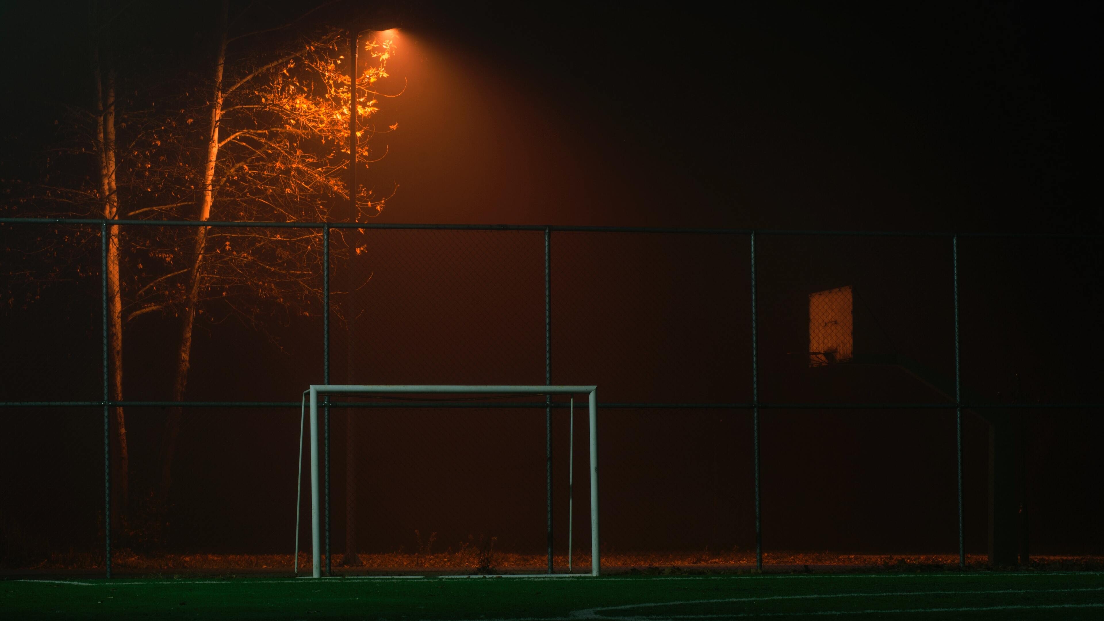 Soccer goal net photography, Dark field ambiance, 4K and HD imagery, Soccer perfection, 3840x2160 4K Desktop