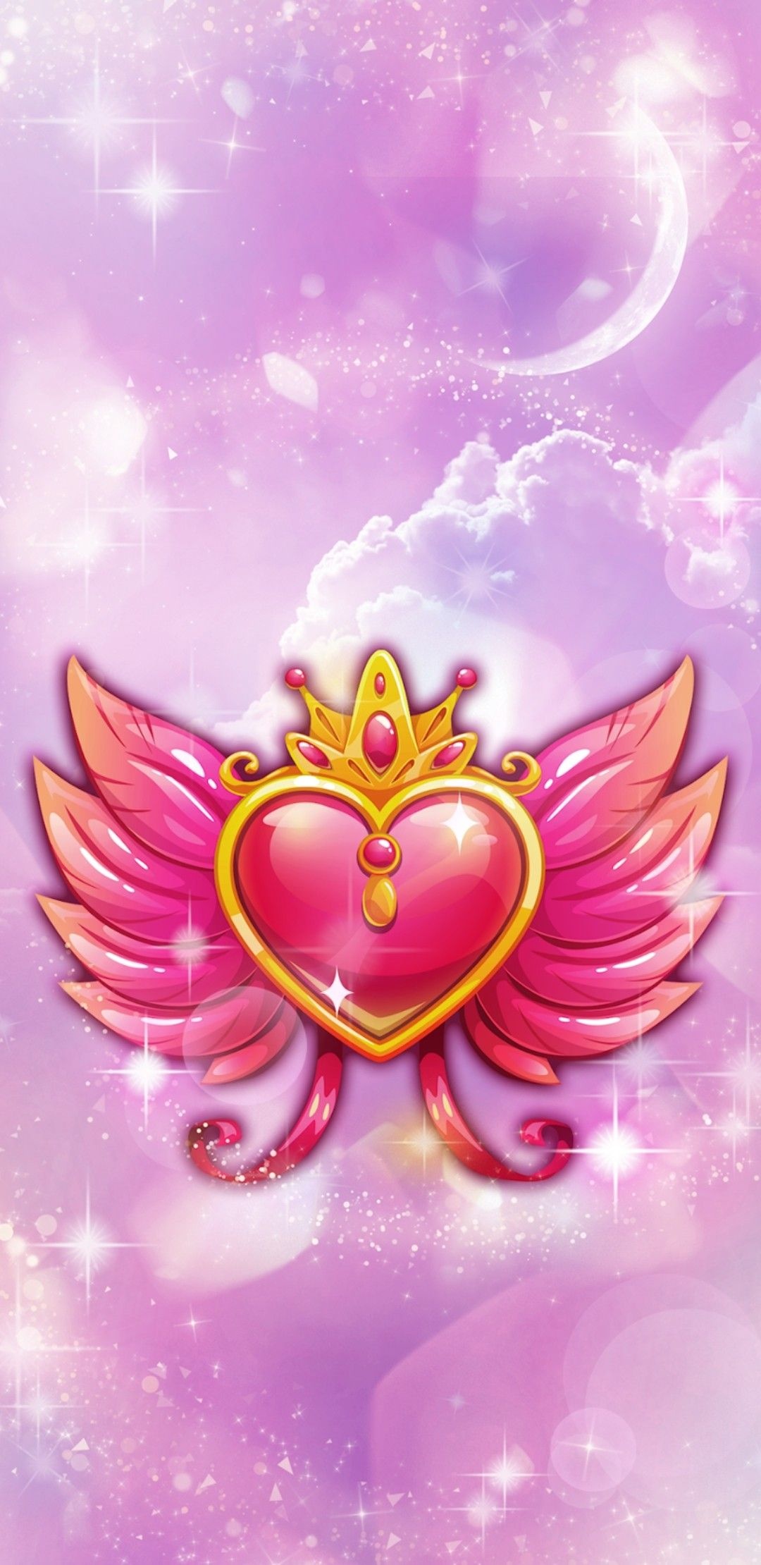 Heart With Wings, Wings wallpaper, Cute design, Whimsical imagery, 1080x2220 HD Phone