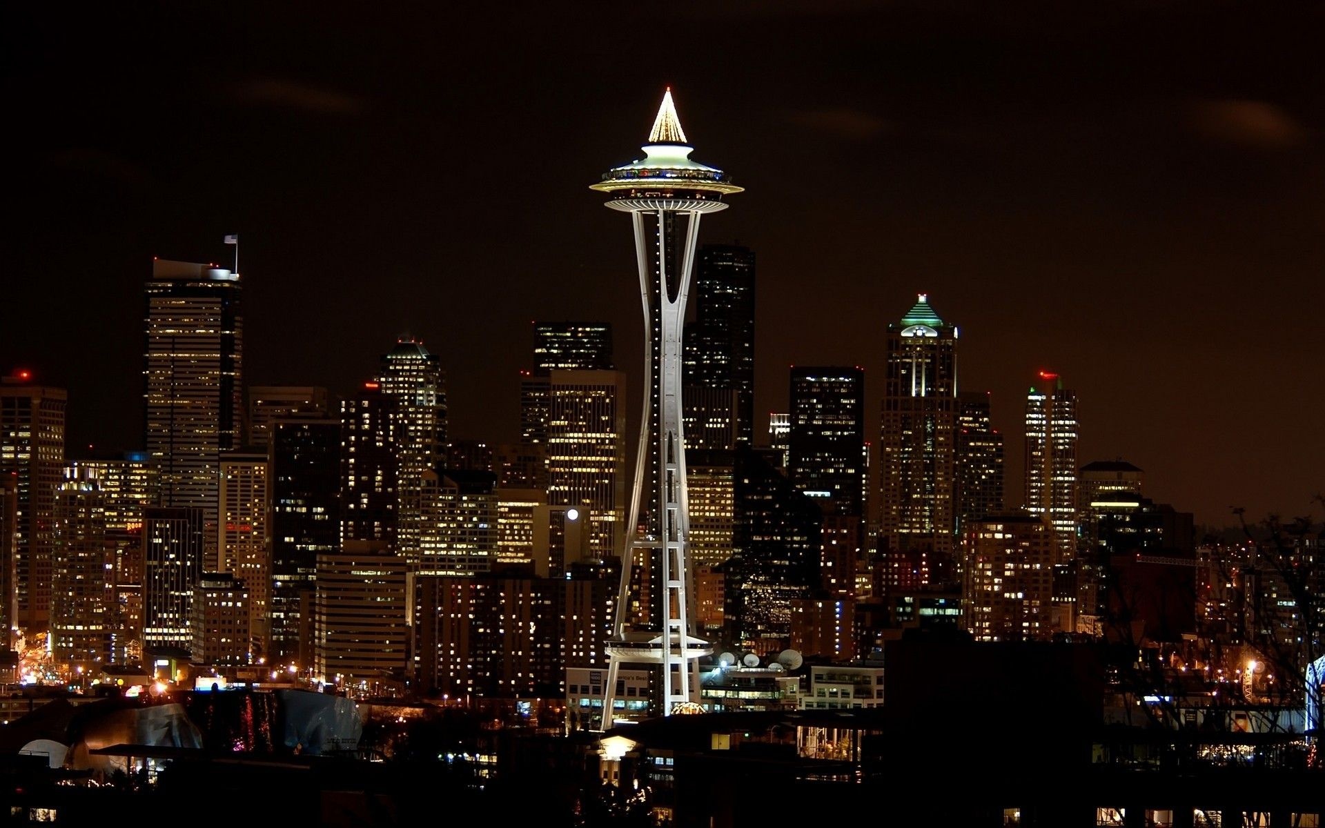 Seattle at night wallpapers, 1920x1200 HD Desktop