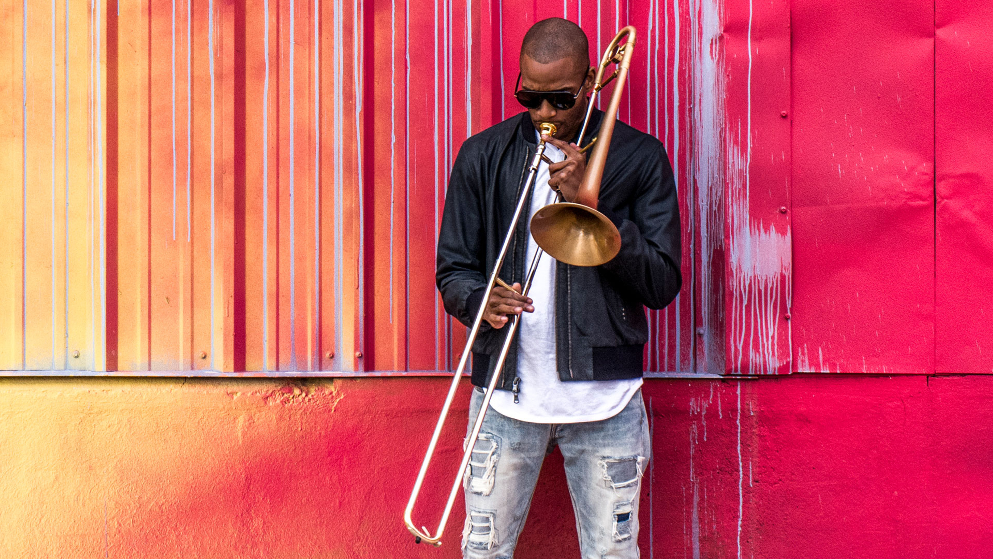 Trombone Shorty artist, Music prodigy, Unique jazz fusion, Trombone virtuoso, 3840x2160 4K Desktop