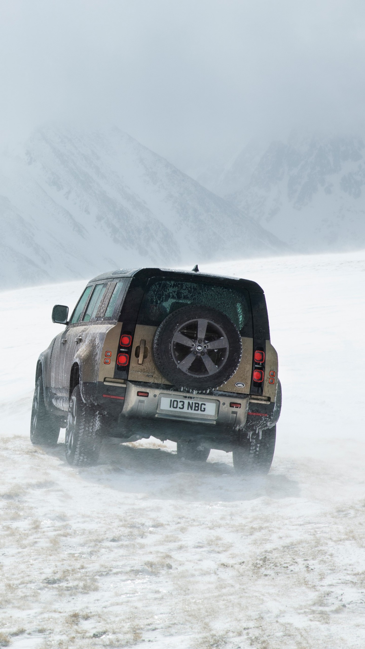 Blizzard, Land Rover Defender Wallpaper, 1440x2560 HD Phone