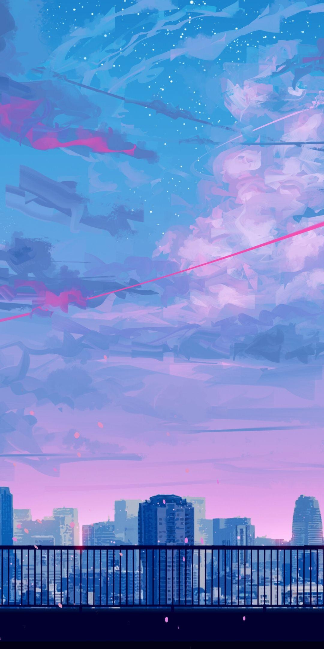 Cityscape, Anime Phone Wallpaper, 1080x2160 HD Phone