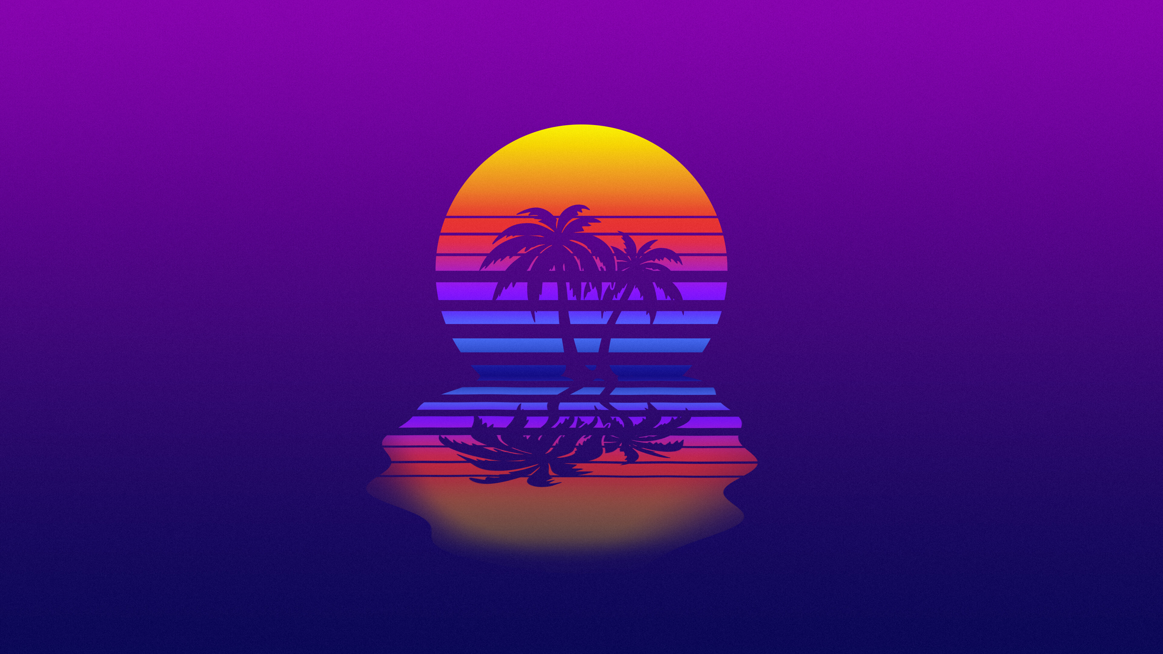 Synthwave palm tree, HD artist wallpaper, Nature's tranquility, Futuristic charm, 3840x2160 4K Desktop