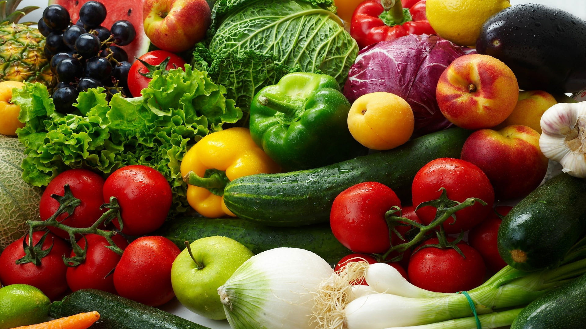 Vegetables, Fruits, Tomatoes, Apples, 1920x1080 Full HD Desktop