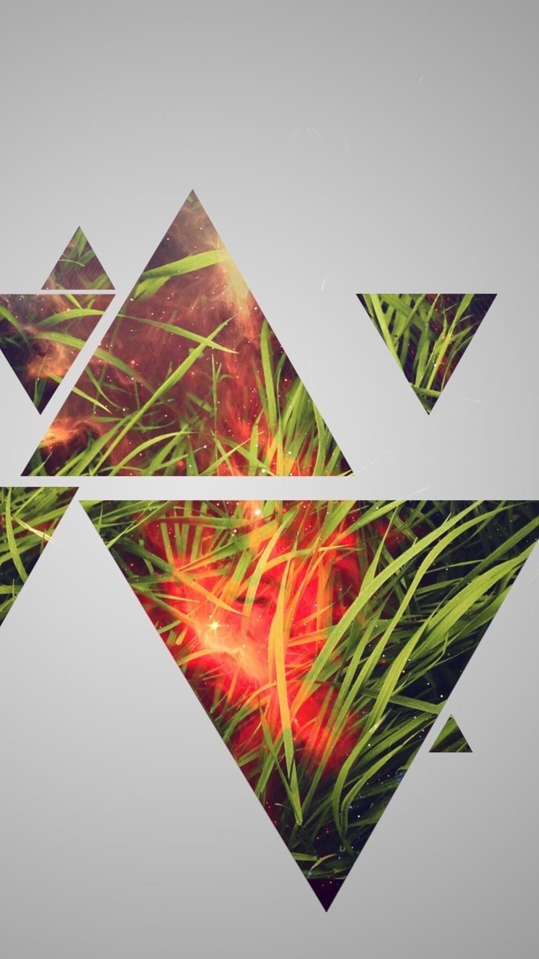 Grass triangle wallpaper, Nature-inspired design, Organic patterns, Fresh aesthetic, 1080x1920 Full HD Phone