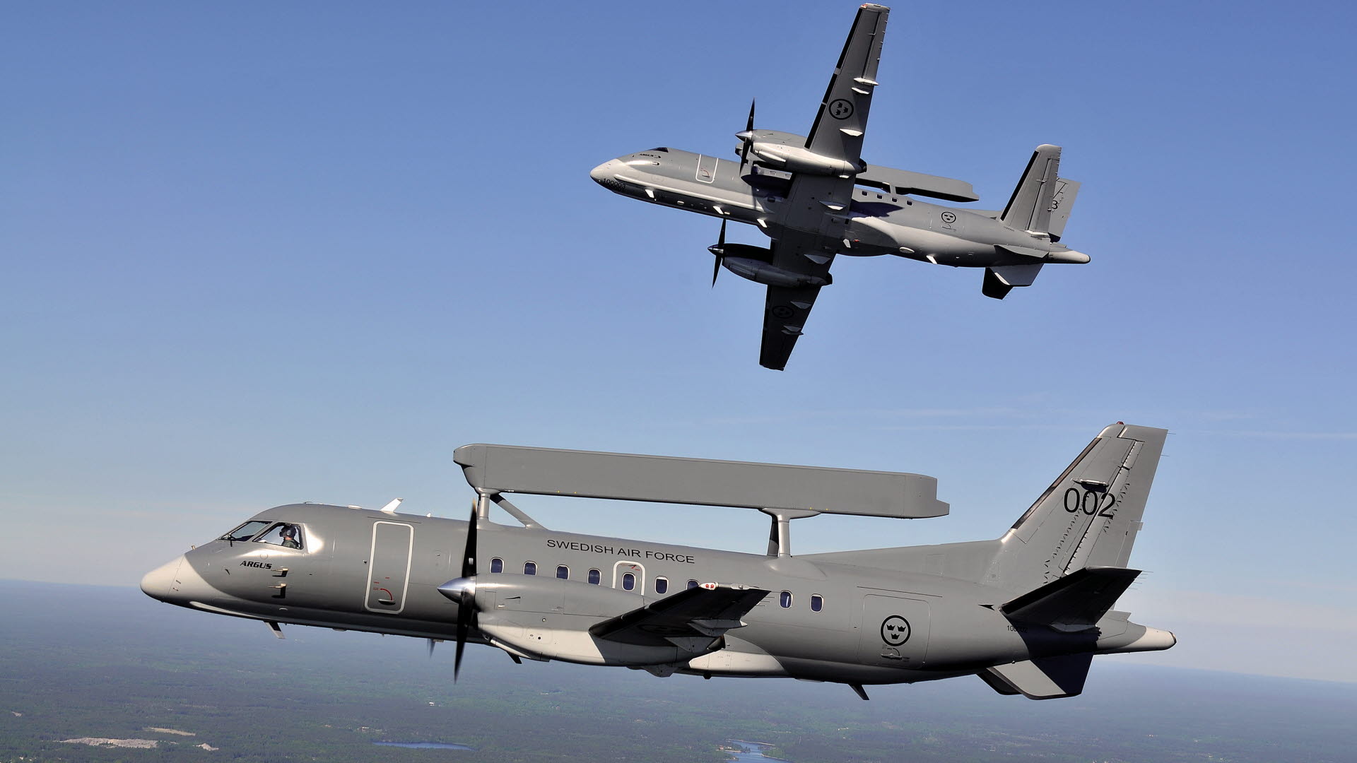 Saab Airplane, Travels, Sweden to replace, Saab 340 AEW 300s, 1920x1080 Full HD Desktop
