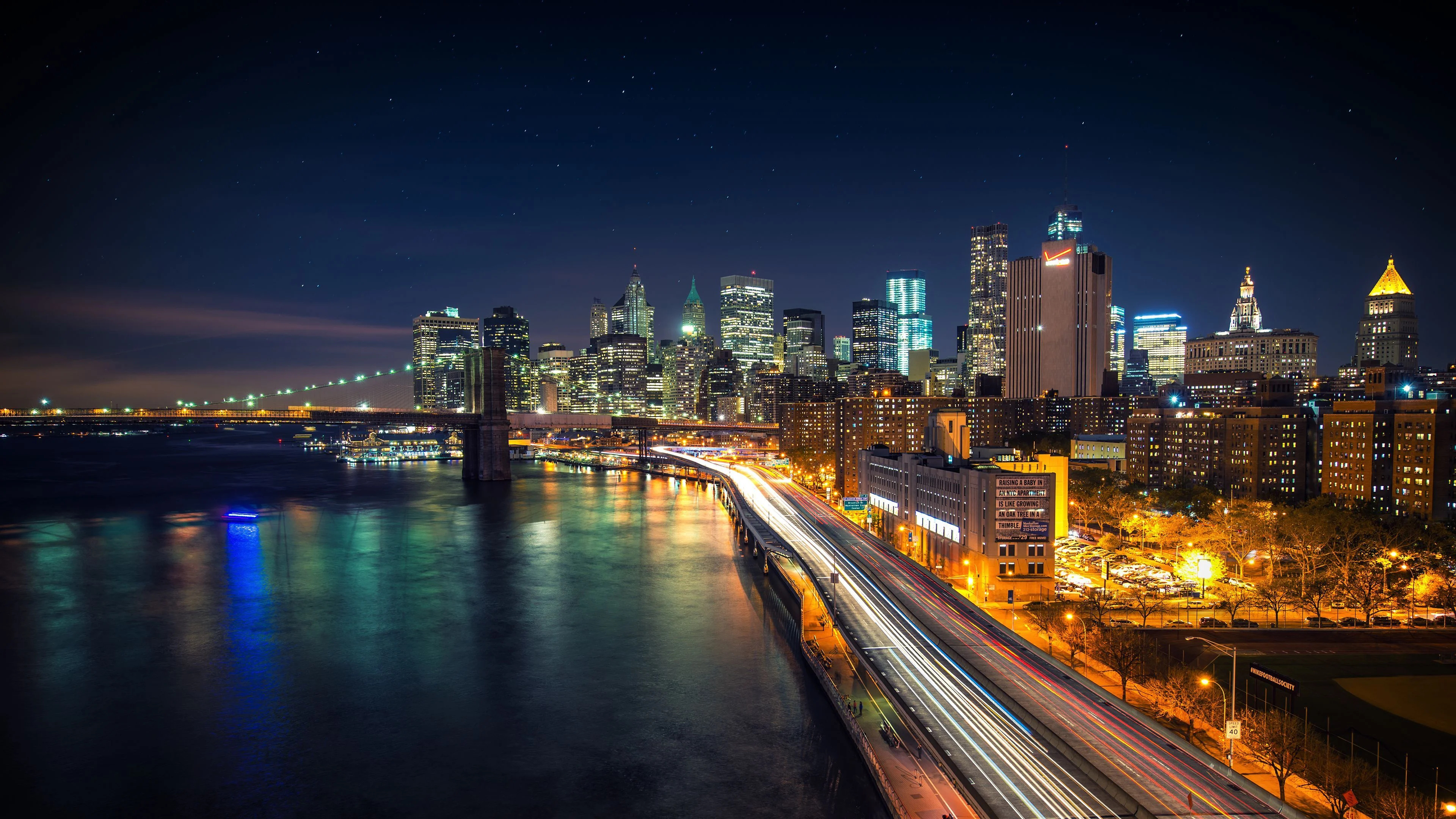 4K New York City, Nighttime beauty, City lights, Stunning photography, 3840x2160 4K Desktop