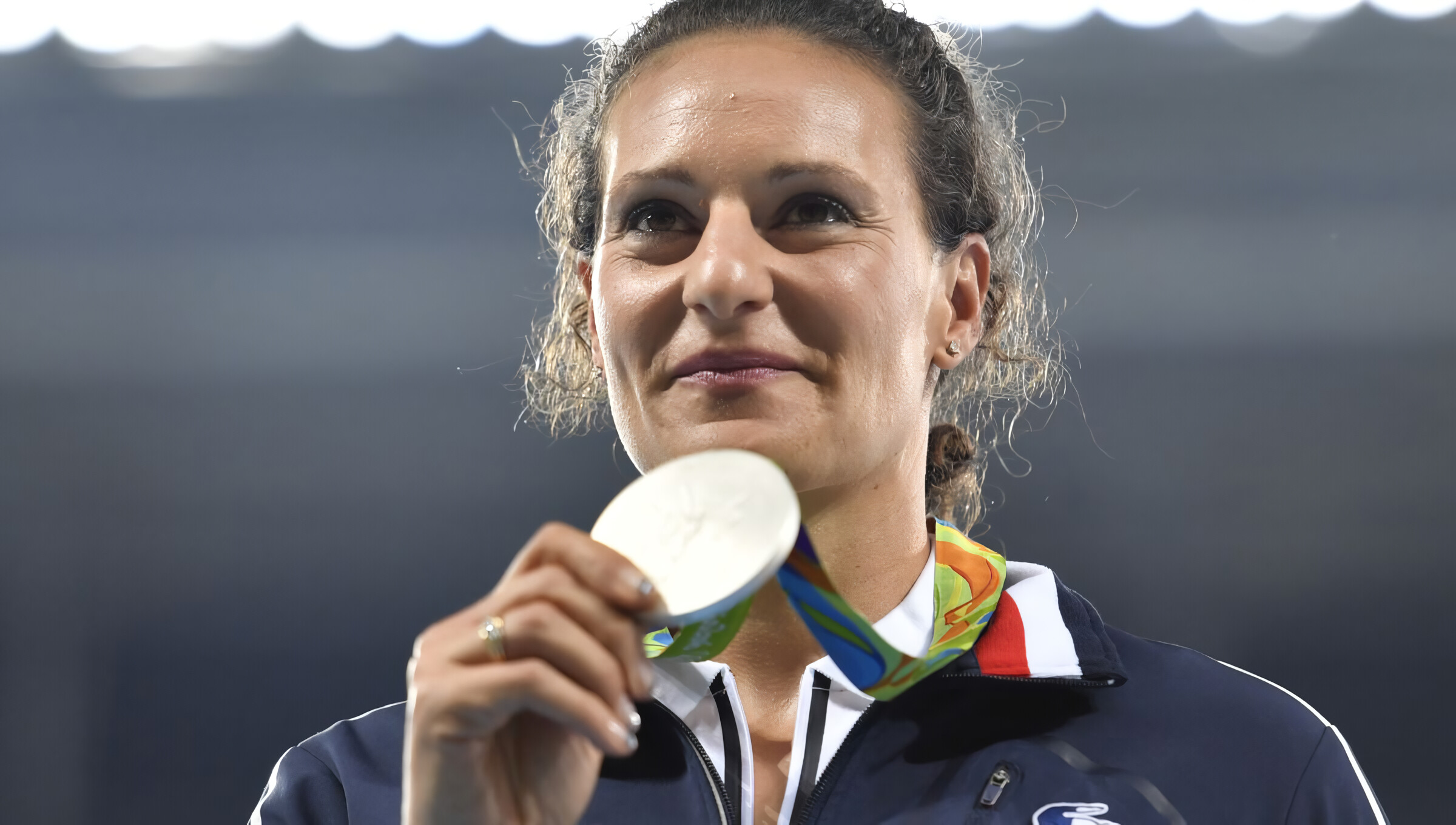 Olympic silver medal, Melina Robert-Michon Wallpaper, 2400x1360 HD Desktop