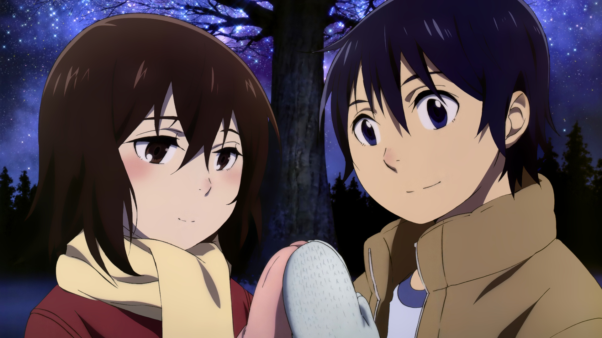 Erased anime, Intriguing plot, Time-travel fantasy, Captivating fanart, 1920x1080 Full HD Desktop