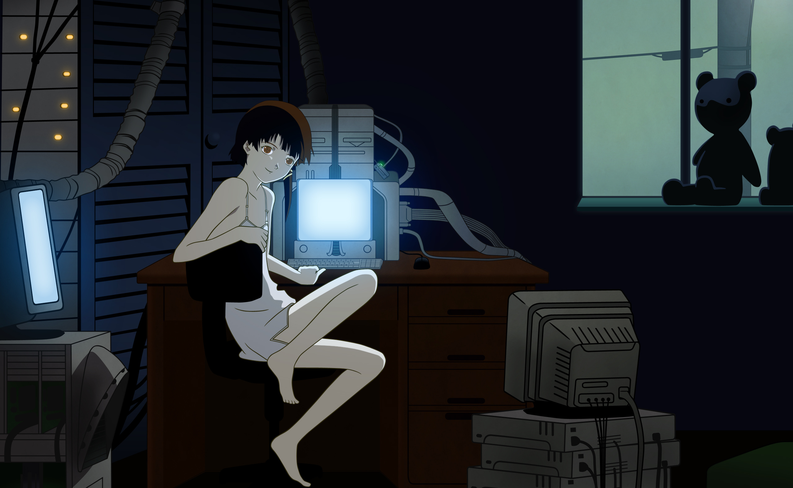 Serial Experiments Lain, Unique wallpaper, Distinctive art style, Visual storytelling, 2560x1580 HD Desktop