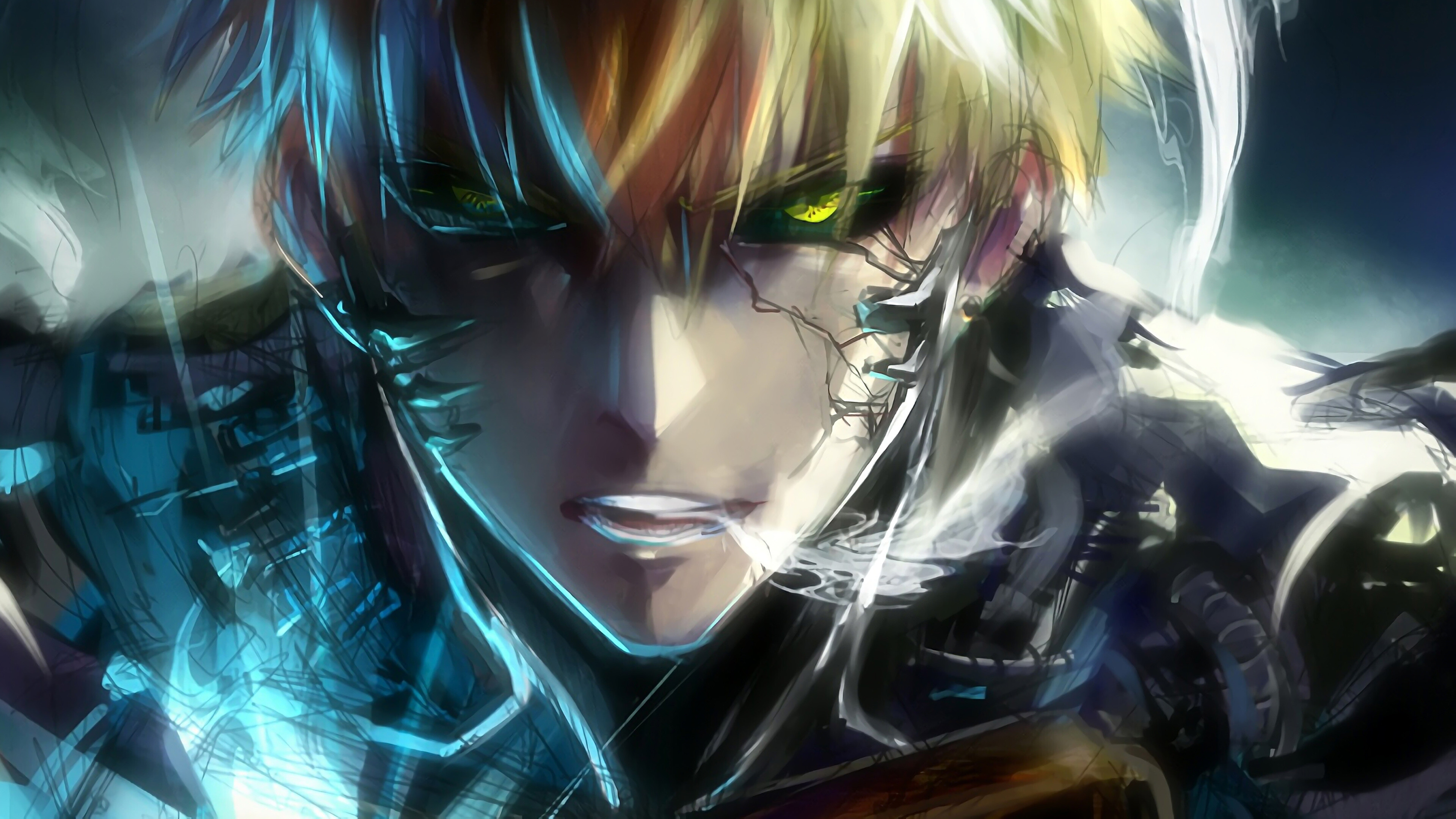 Genos in 4K, One Punch Man series, High-resolution wallpaper, Stunning visuals, 3840x2160 4K Desktop