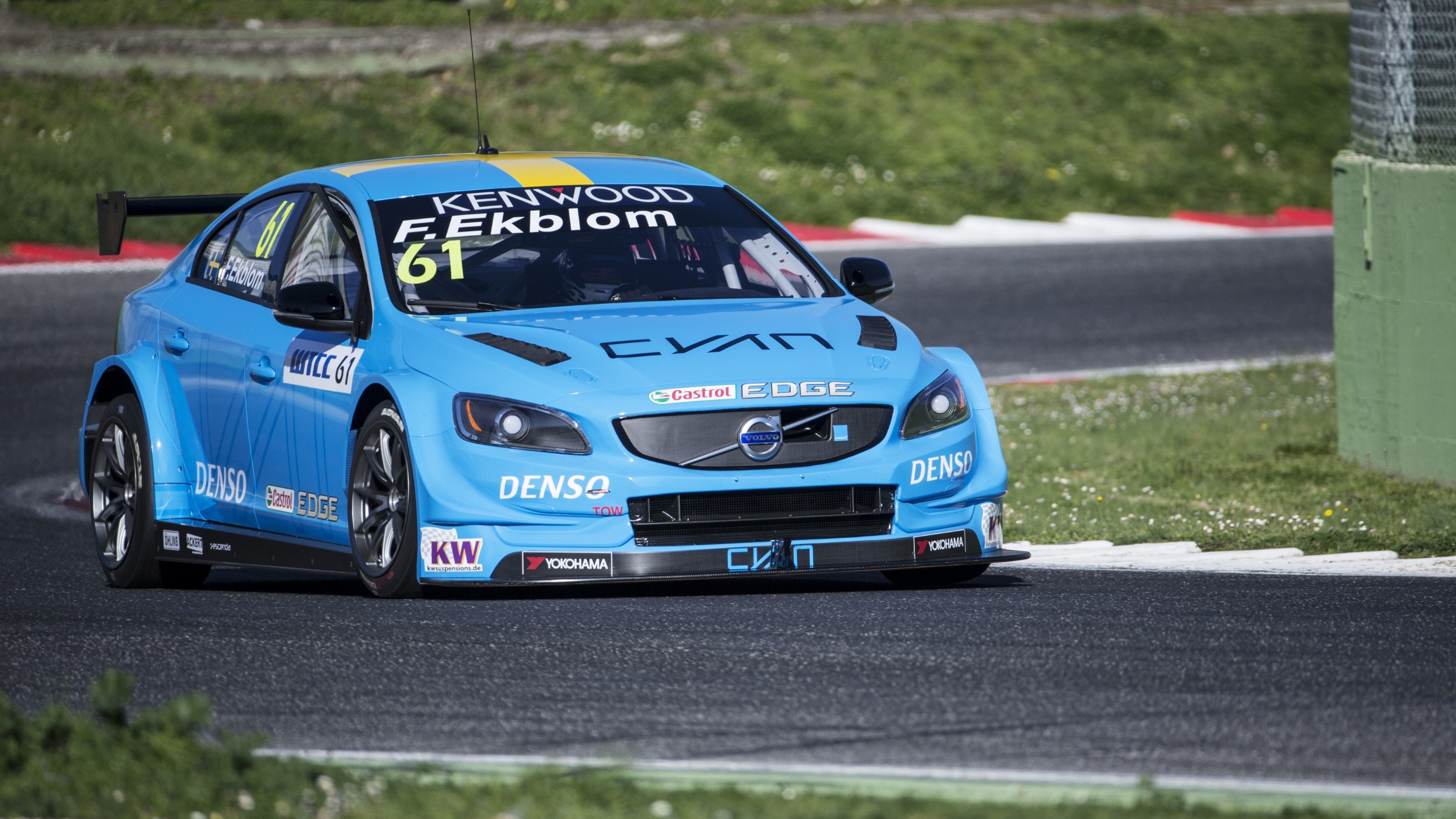 Volvo S60, Polestar TC1 WTCC, Sports cars, Blue beauty, 3840x2160 4K Desktop