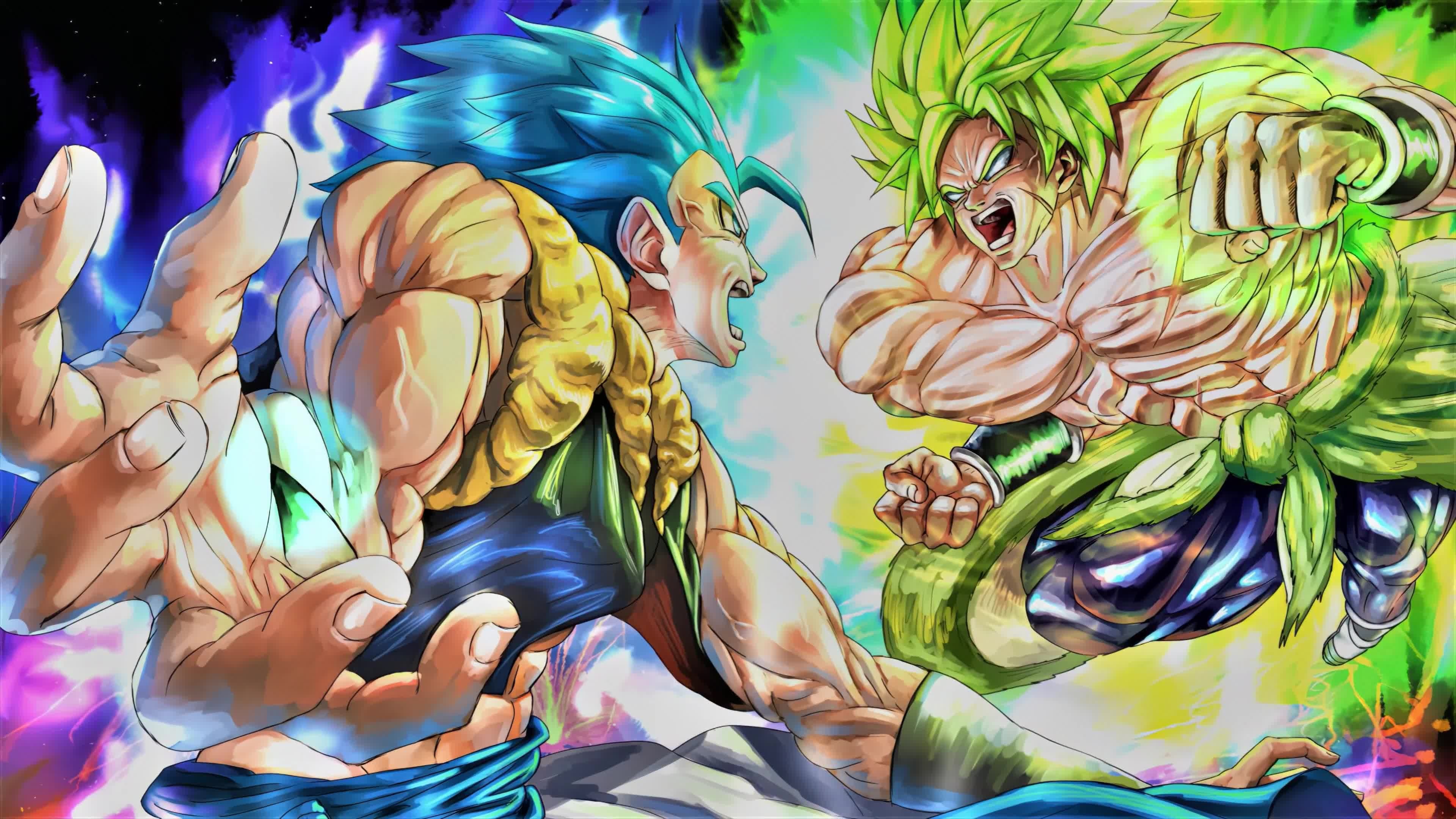 Super Saiyan Blue Gogeta, Super Saiyan Broly, Dragon Ball Super: Broly, 4K Desktop wallpaper