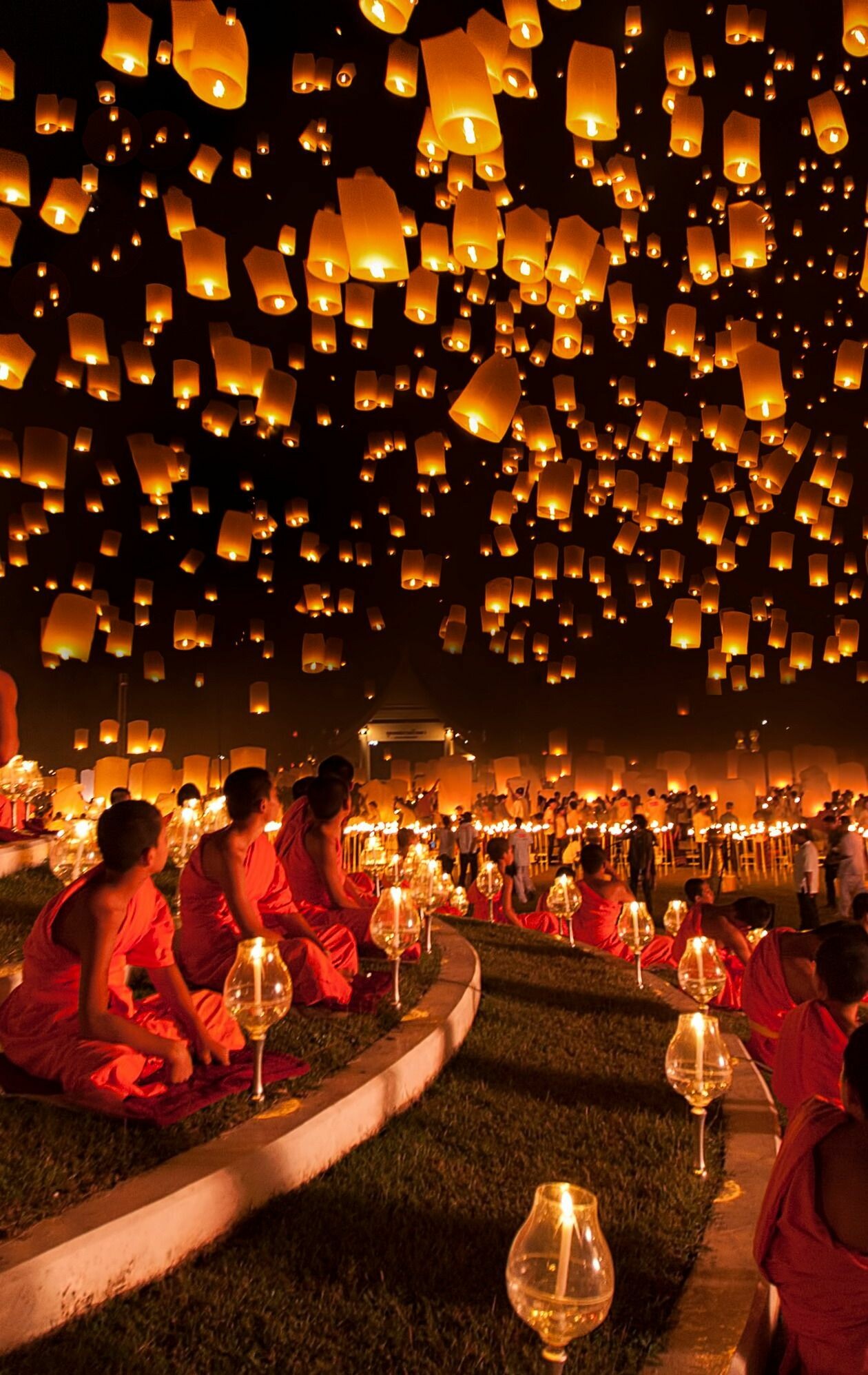 Floating Lantern Festival, Magical ceremony, Serene beauty, Unforgettable experience, 1260x2000 HD Phone