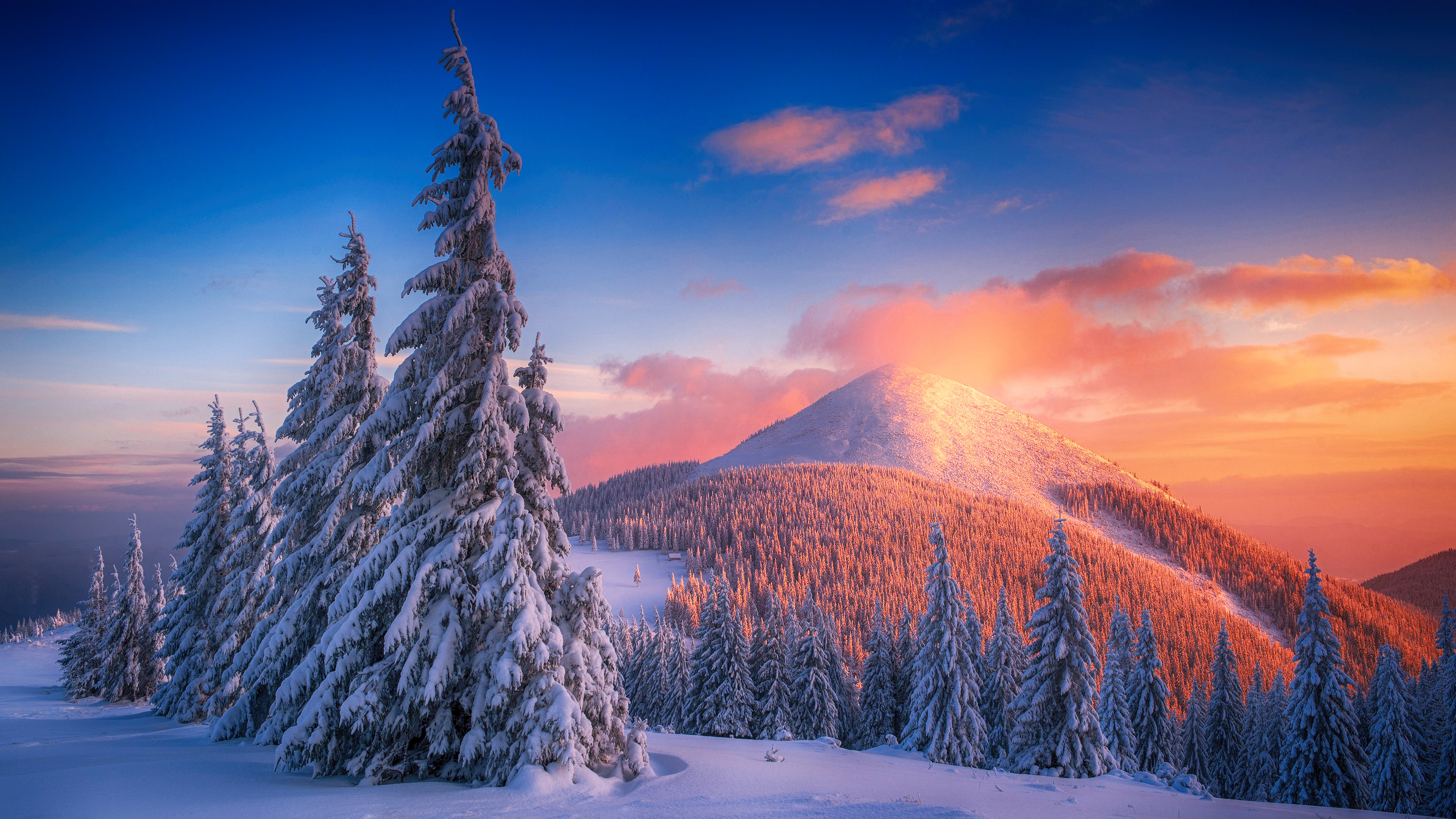 Mountains, Snow Wallpaper, 3840x2160 4K Desktop