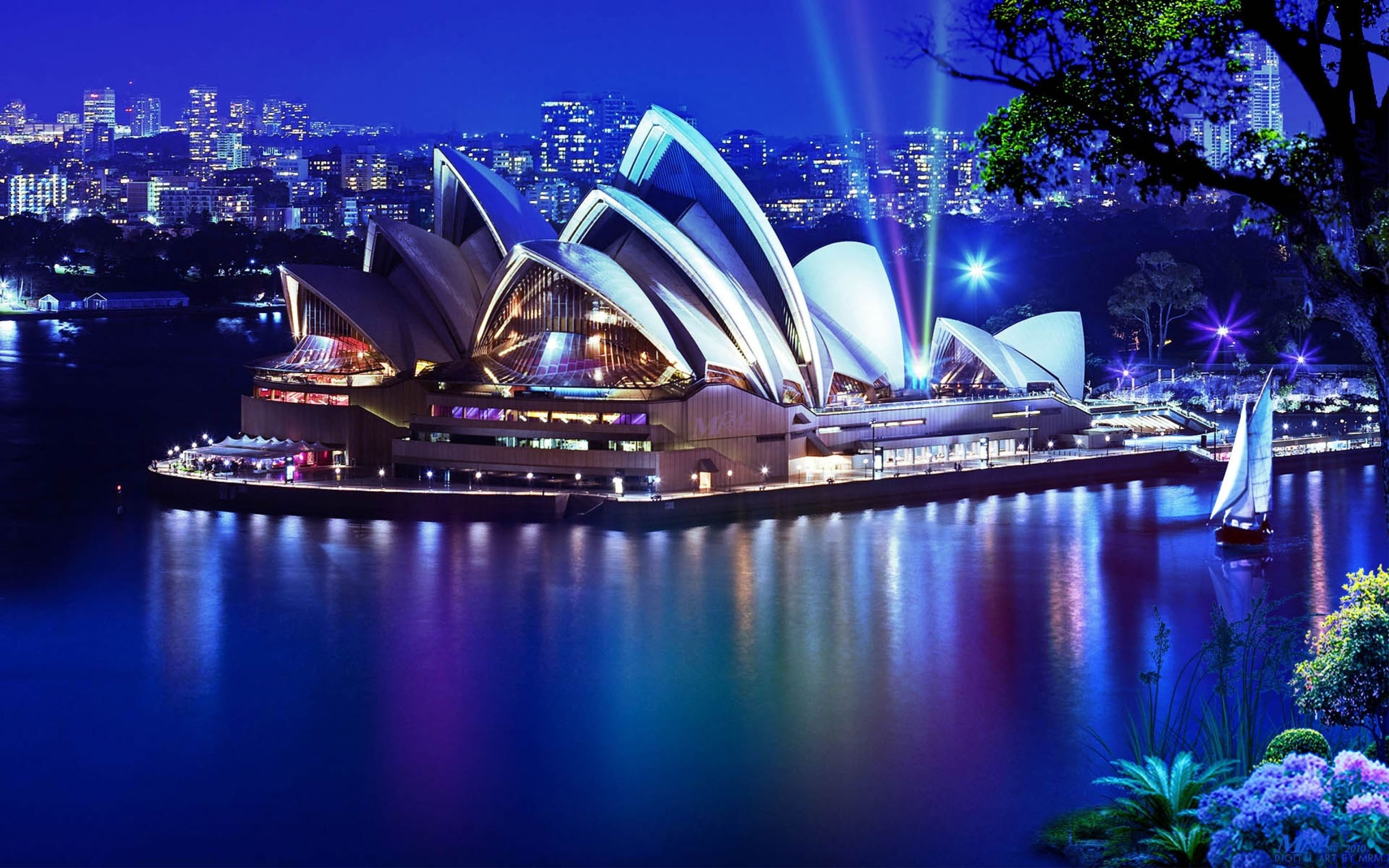 Sydney Opera, Australian cities, Nightscapes beauty, Travels, 2880x1800 HD Desktop