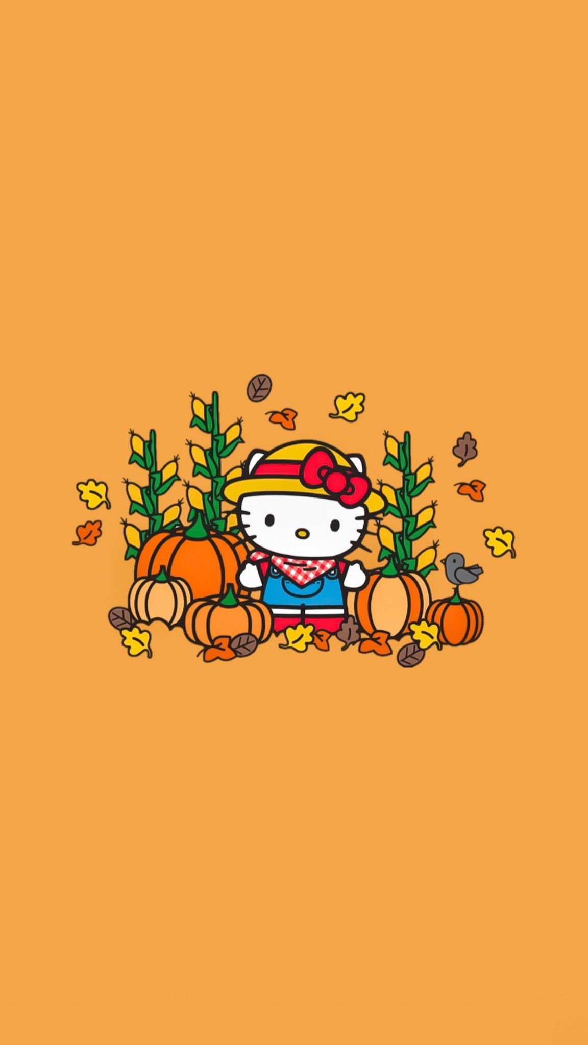 Pumpkins, Hello Kitty Fall Wallpaper, 1160x2050 HD Phone