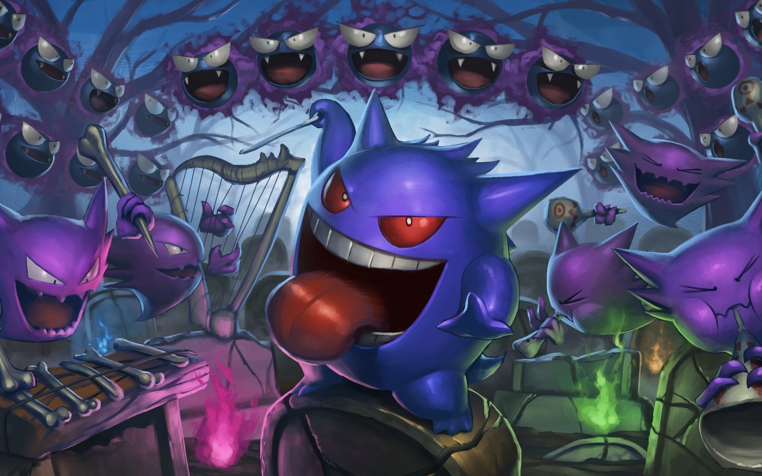 Haunter, Gengar, Gastly Pokmon, Macbook Pro wallpapers, Supernatural creatures, 2560x1600 HD Desktop
