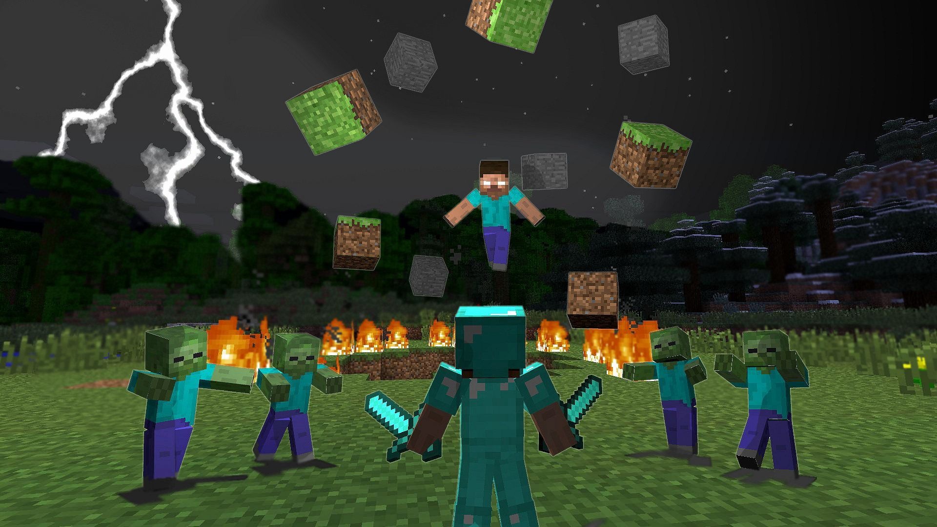 Herobrine, Mysterious figure, Minecraft legend, Gaming phenomenon, 1920x1080 Full HD Desktop