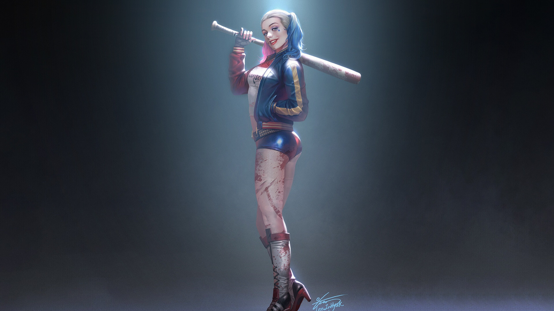 DC Villain, Harley Quinn, Art Wallpaper, Full HD, 1920x1080 Full HD Desktop