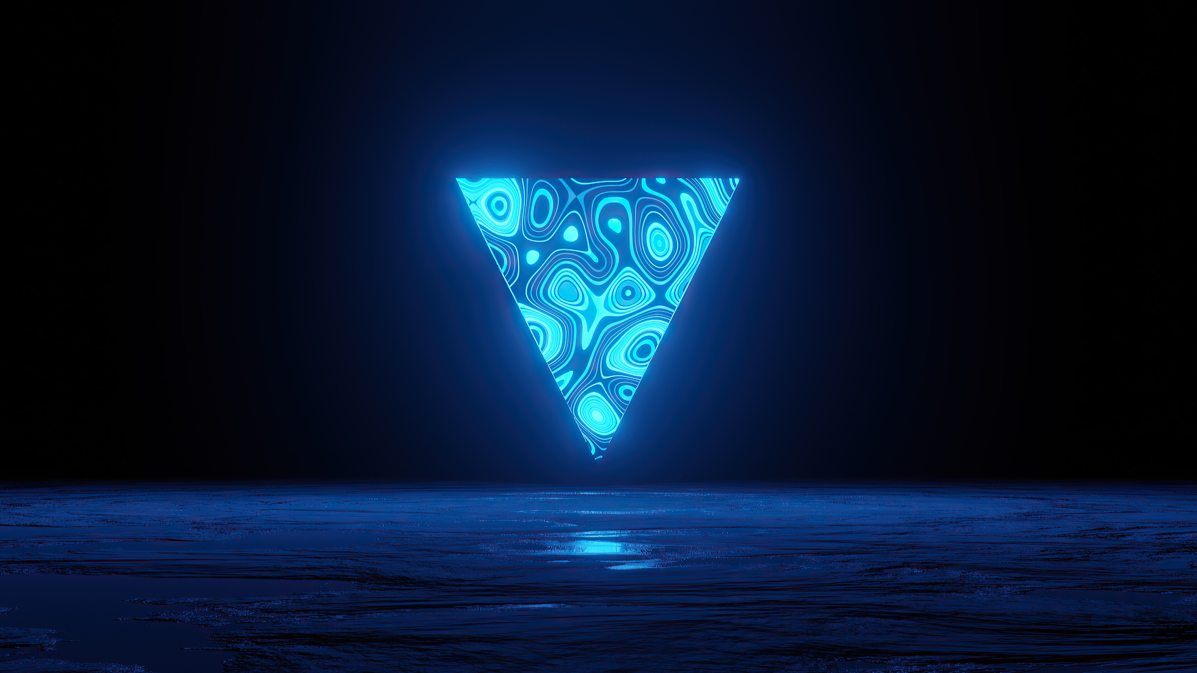 Blue triangle variant, Abstract design, High-quality resolution, Aesthetic appeal, 3840x2160 4K Desktop