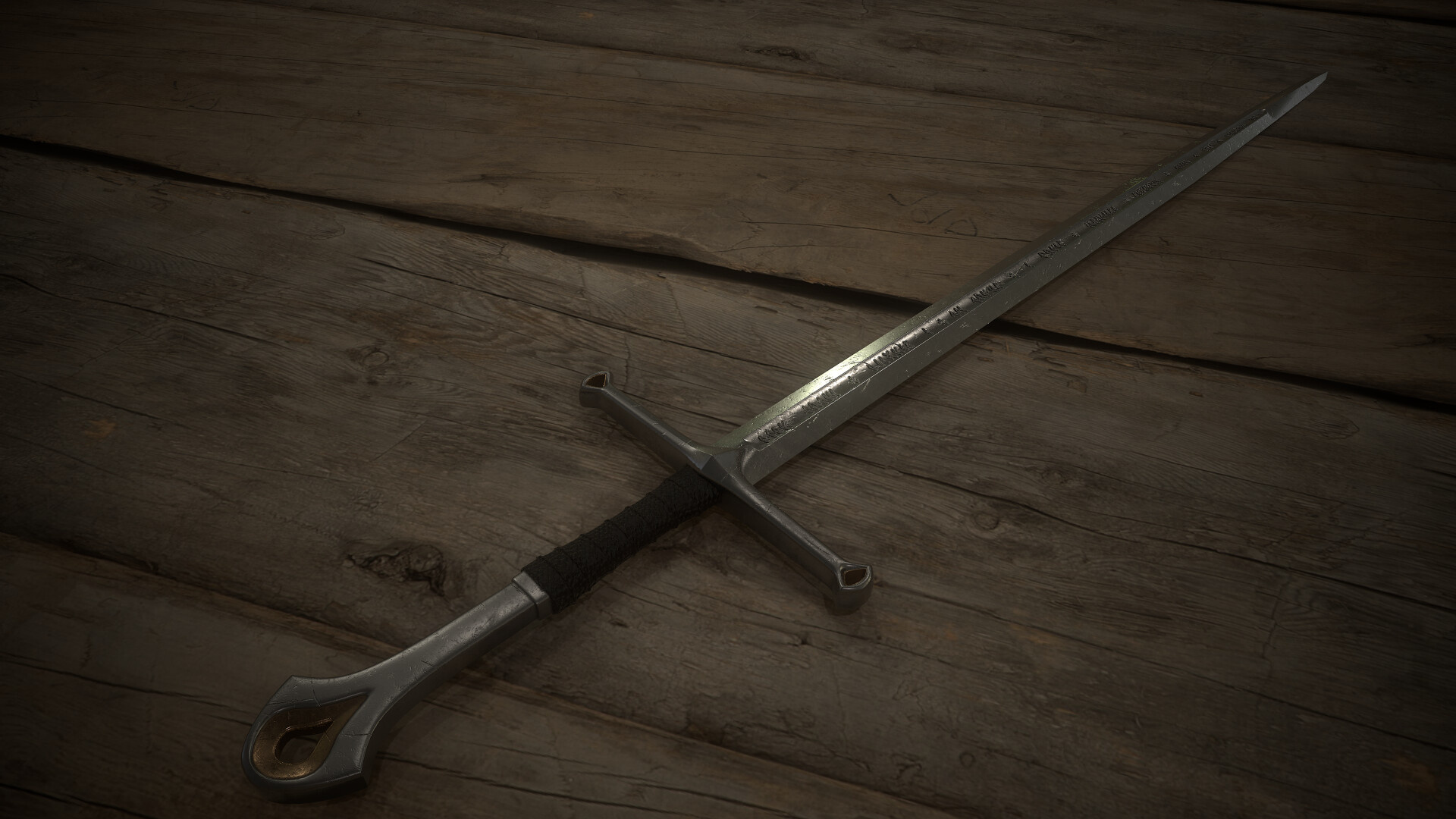 Anduril Sword, ArtStation creation, LOTR-inspired, Sword design, 1920x1080 Full HD Desktop