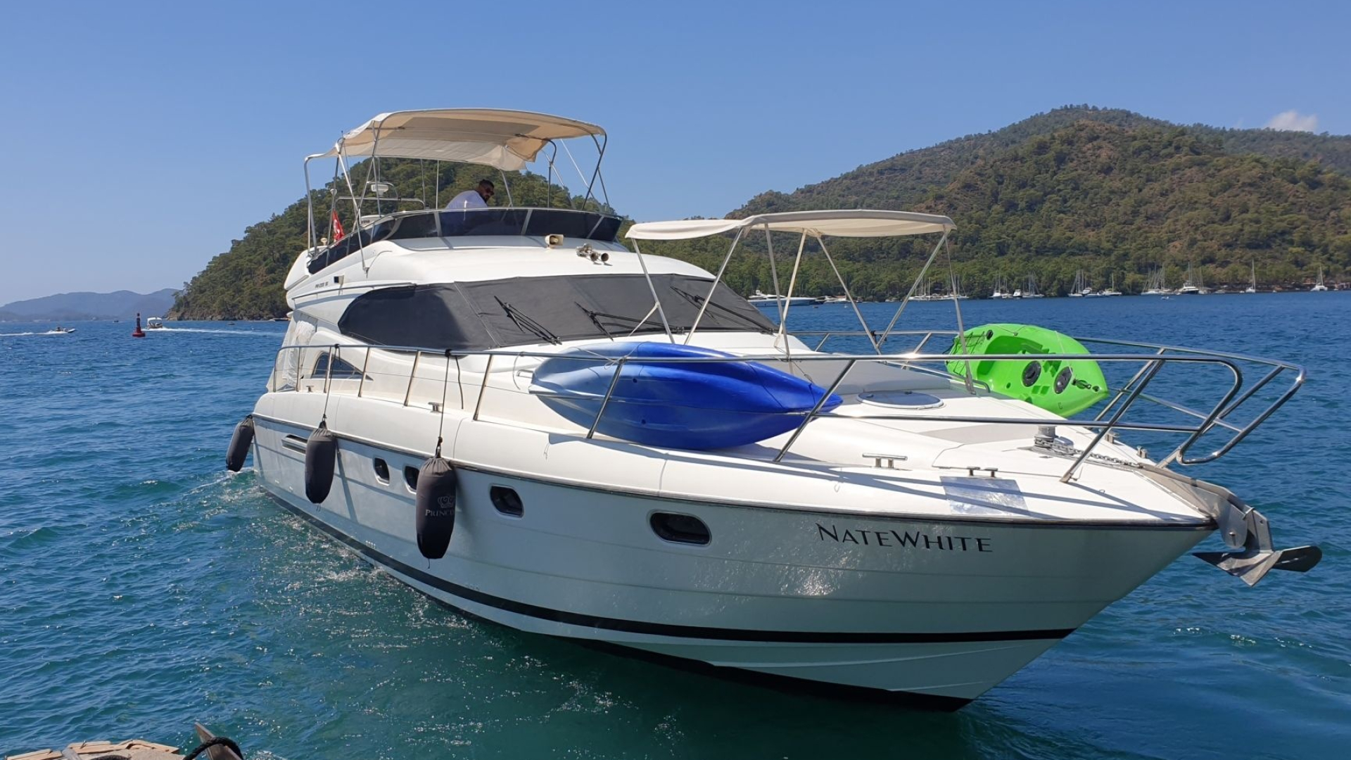 Princess 56 Flybridge, Motorboat Wallpaper, 1920x1080 Full HD Desktop