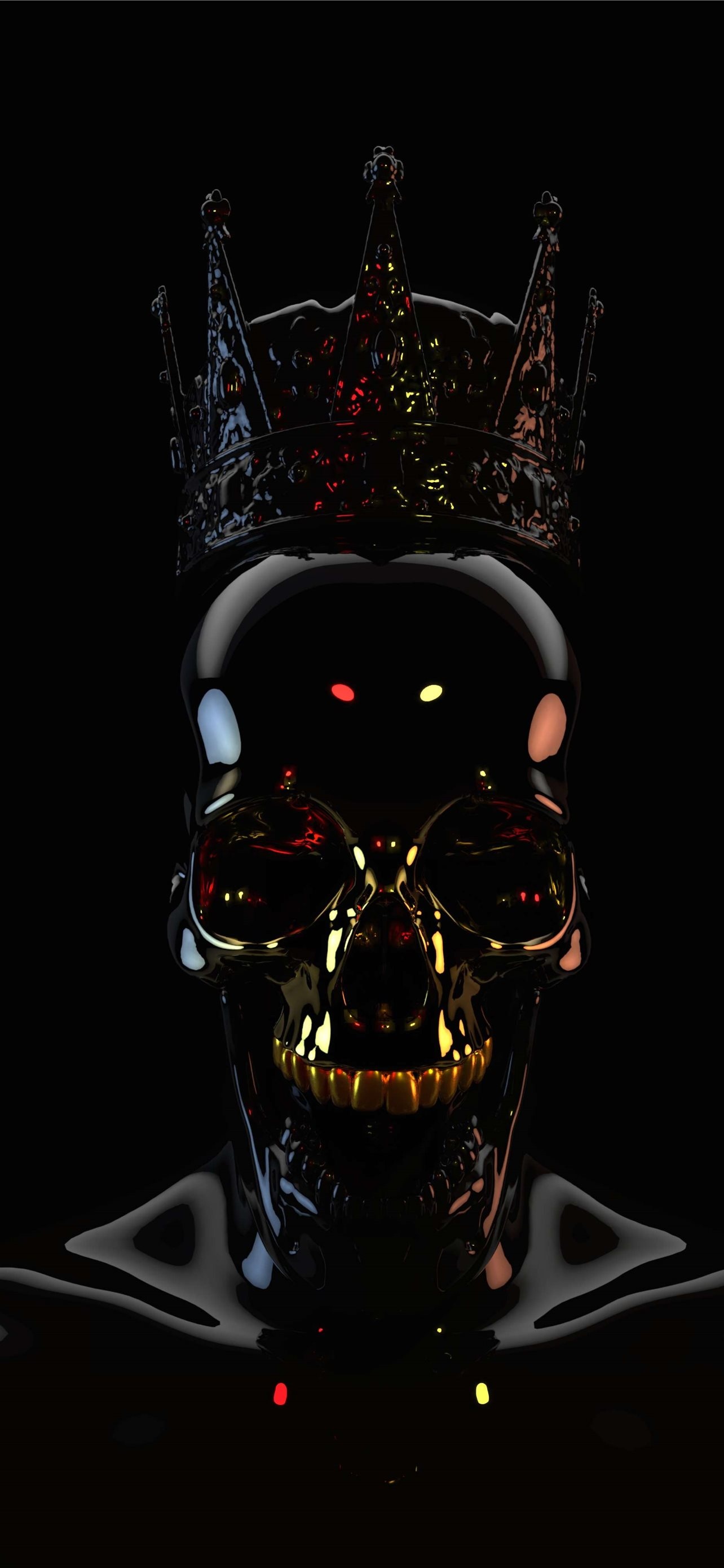Scull, Crown Wallpaper, 1290x2780 HD Phone