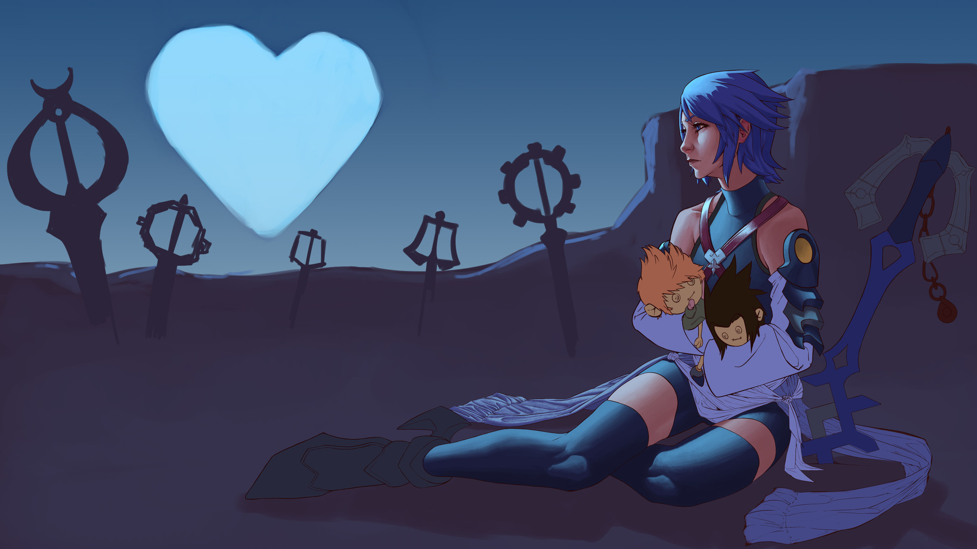 Aqua, Kingdom Hearts, Gaming, Artwork by Dmitry Borod, 1920x1080 Full HD Desktop