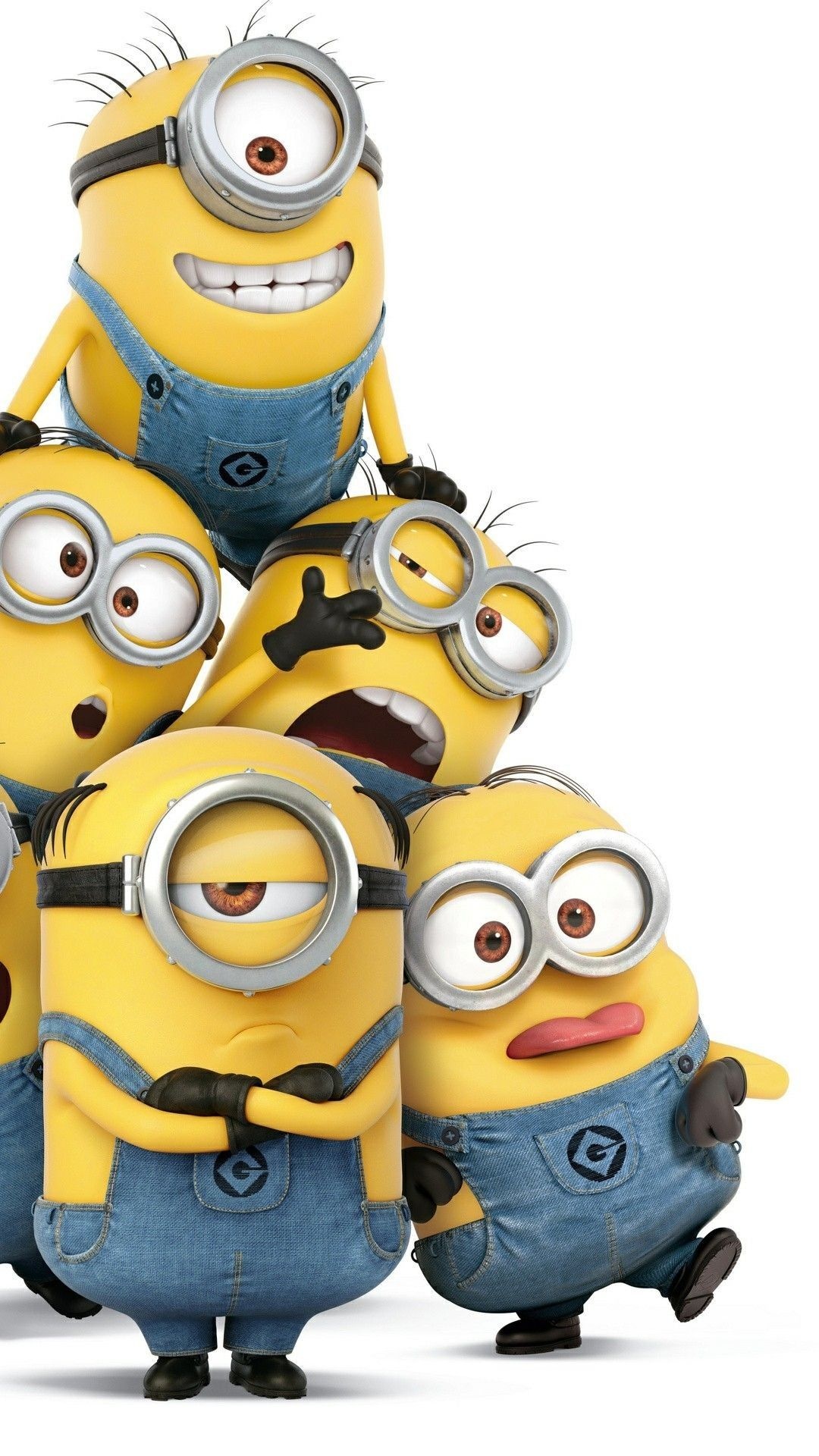 Despicable Me Minions, stacked Minions, Minion Stuart, Minion goggles, Full HD Phone wallpaper