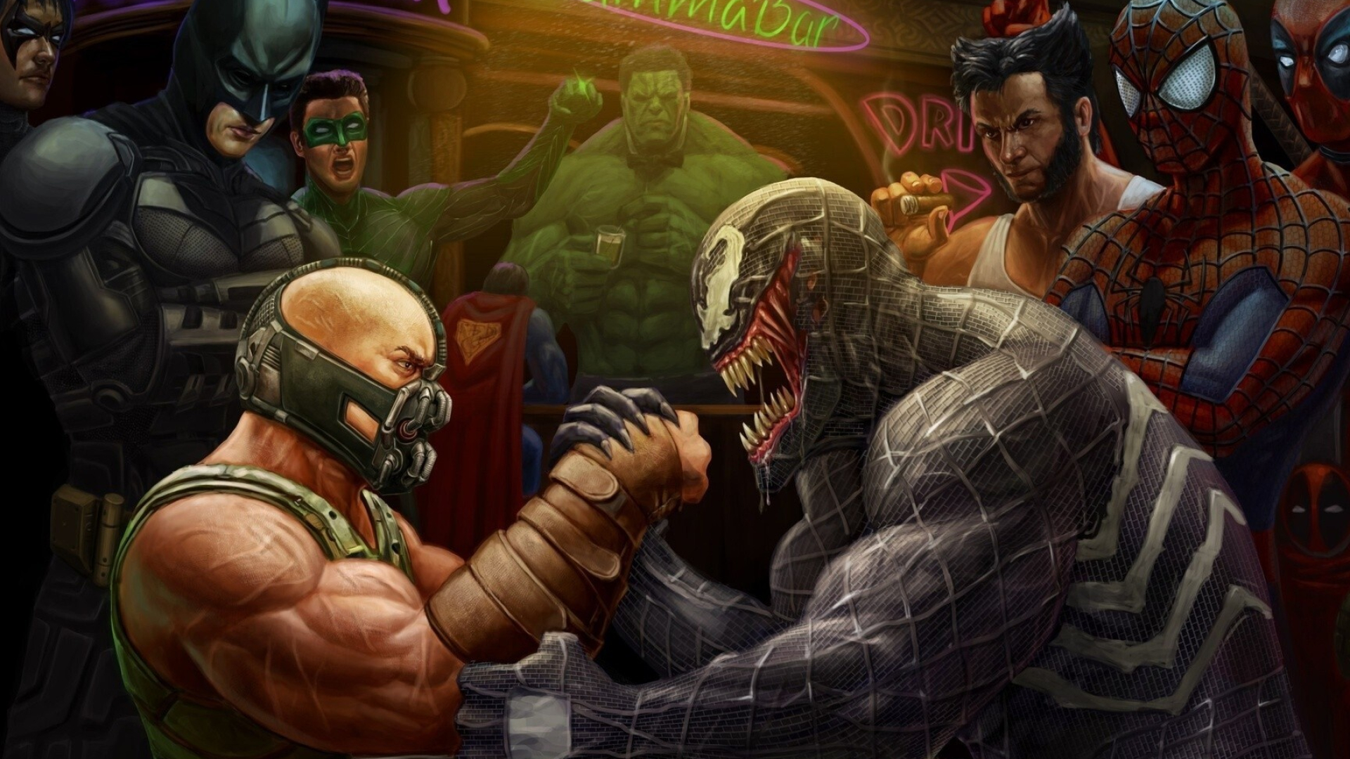 Venom vs Bane, DC vs. Marvel Wallpaper, 1920x1080 Full HD Desktop