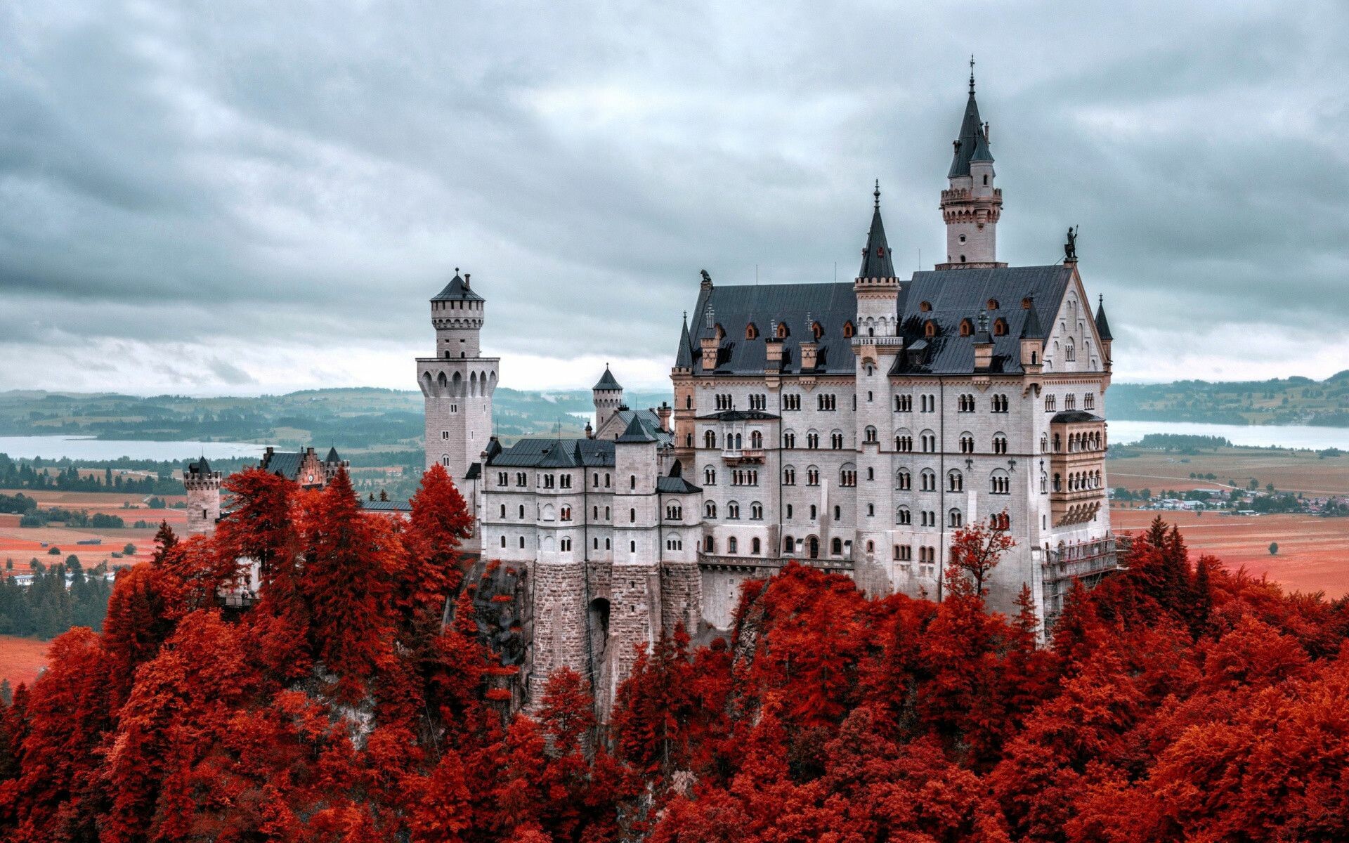 Neuschwanstein Castle, Fairytale architecture, Romantic German landmark, 1920x1200 HD Desktop