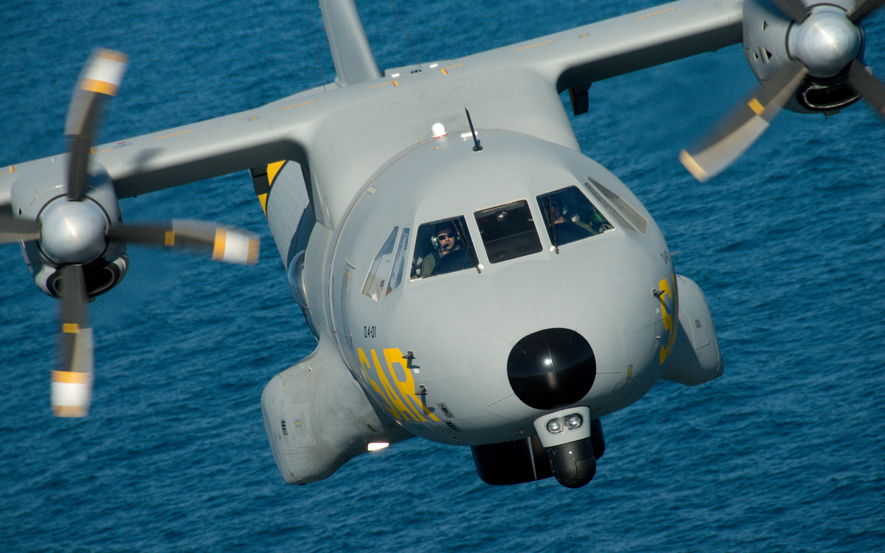 CASA CN-235, Airbus CN-235, Military transport aircraft, Spanish air force, 2880x1800 HD Desktop