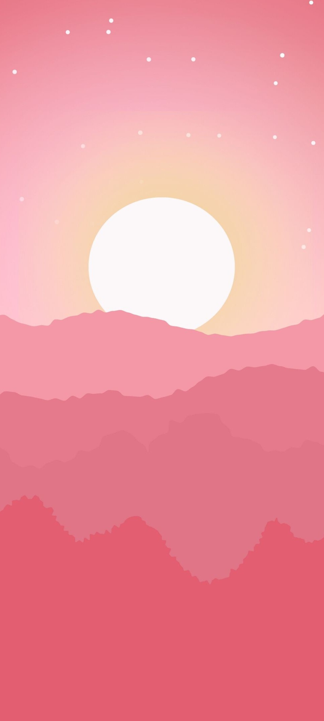 Nature, Sunrise, Vector, Pink, 1080x2400 HD Phone