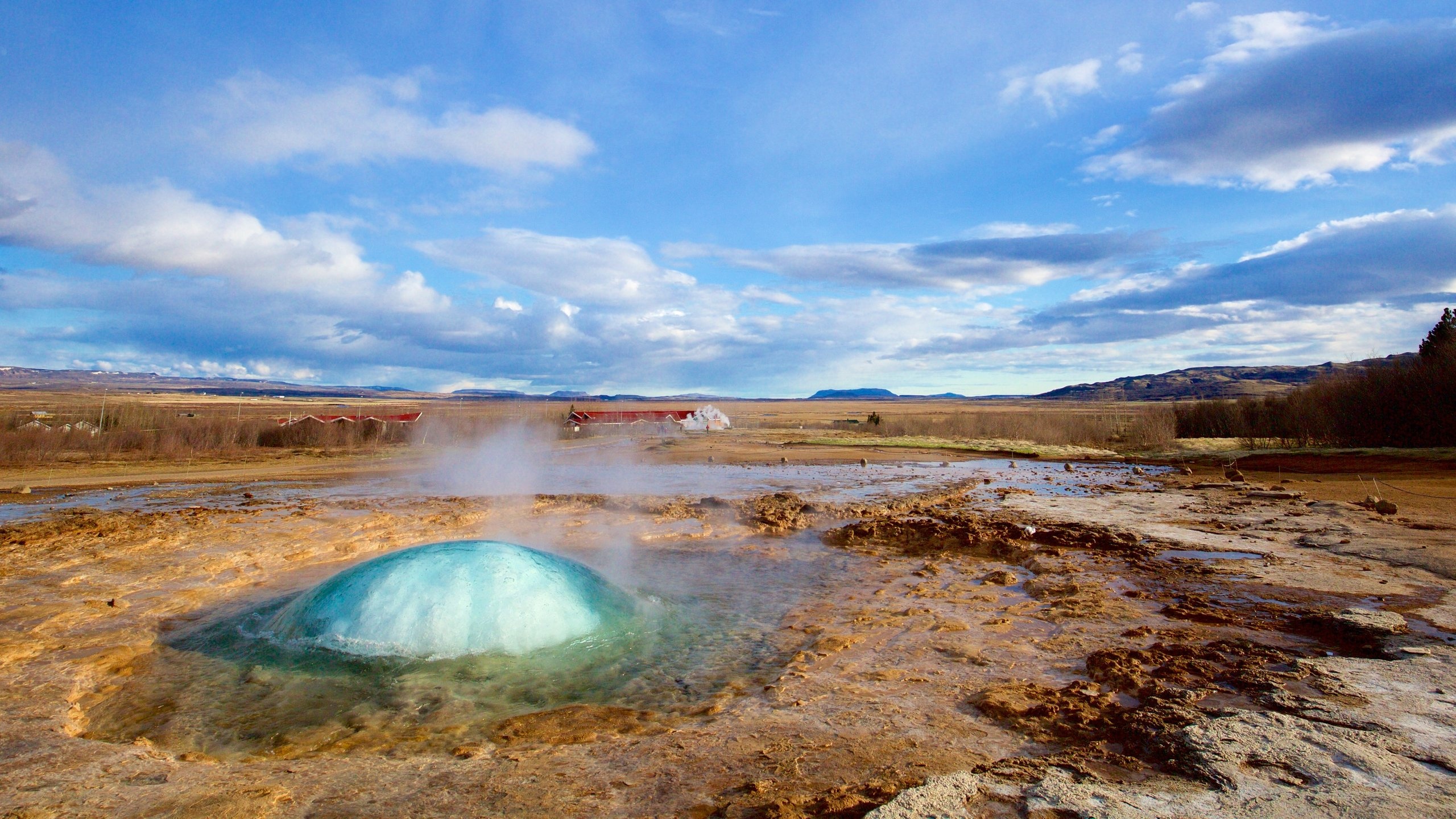 Heie Geysir Quellen, Ferienhuser, Meer Fewo, Direkt, 2560x1440 HD Desktop