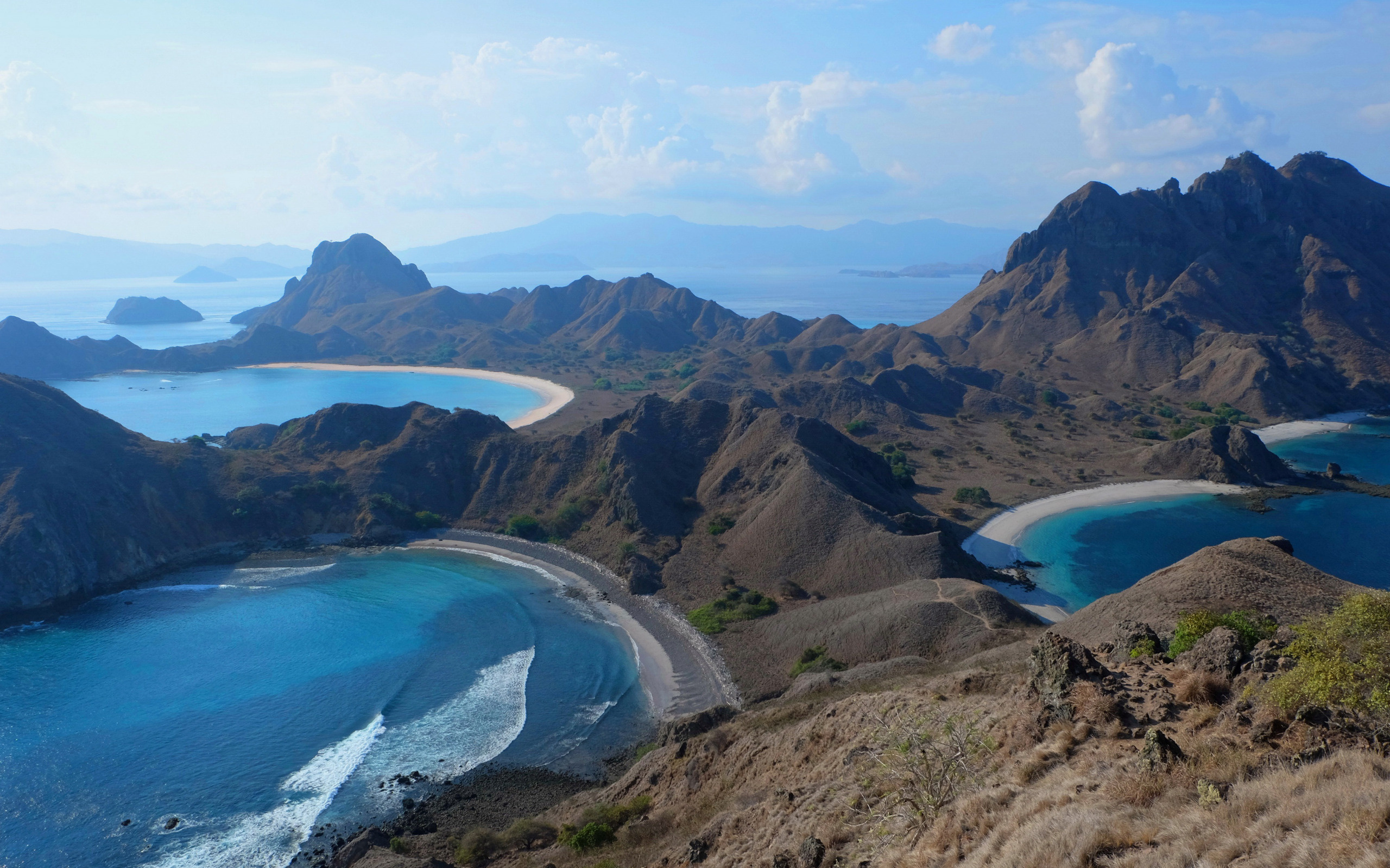 Komodo Island, Sky, Clouds, Mountain range, 2560x1600 HD Desktop