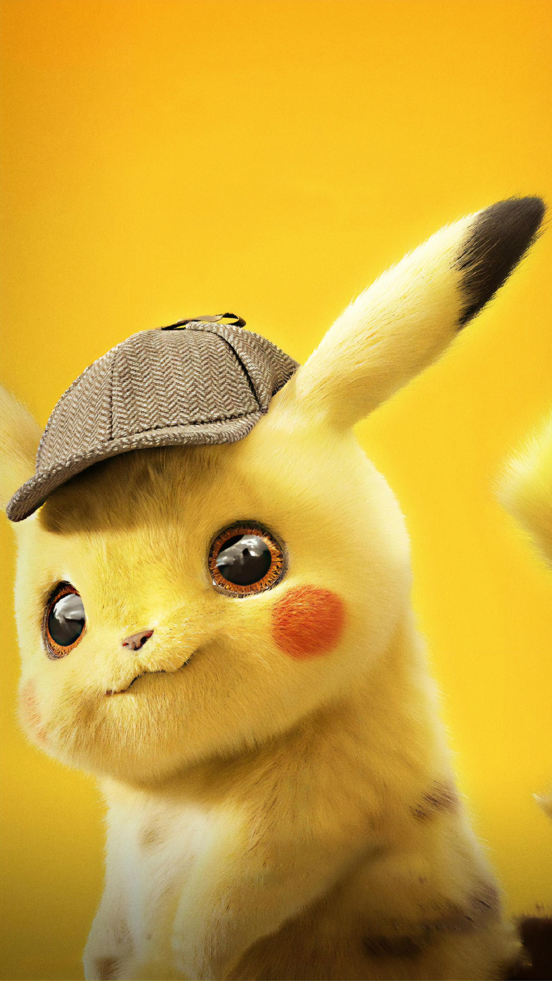 Detective Pikachu, tweed deerstalker hat, Pokemon Detective Pikachu, 4K Phone wallpaper