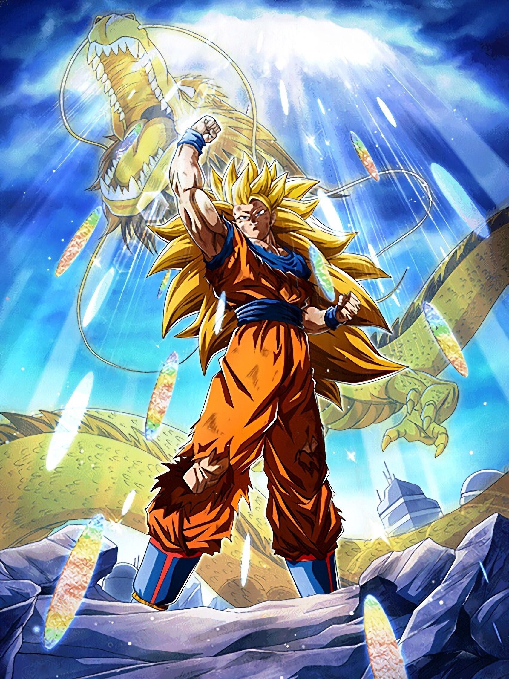 Super Saiyan 3 Goku, Transformative power, Dynamic wallpapers, 1710x2280 HD Phone