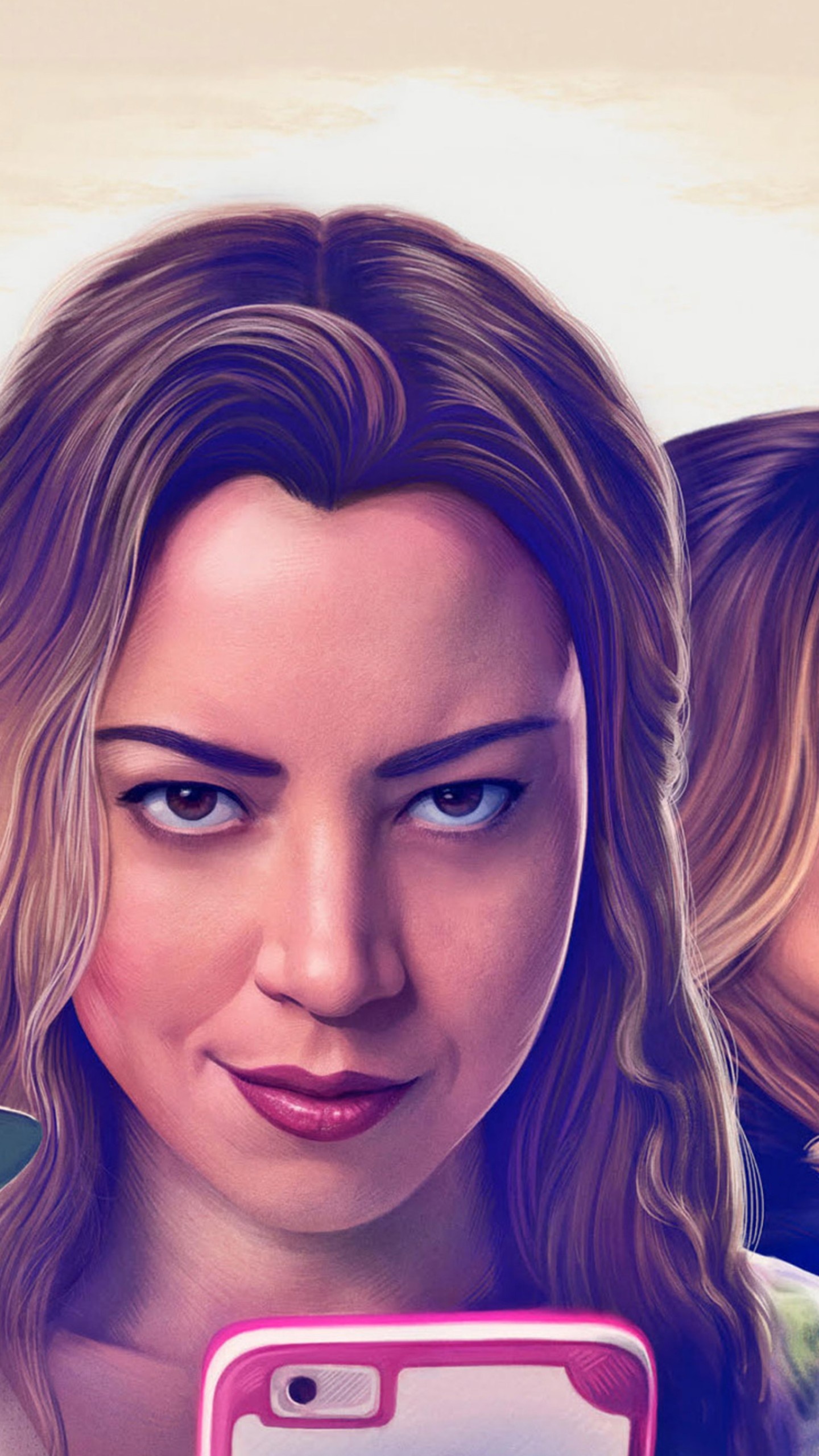 Ingrid Goes West, Aubrey Plaza, Elizabeth Olsen, O'Shea Jackson Jr, 1440x2560 HD Phone