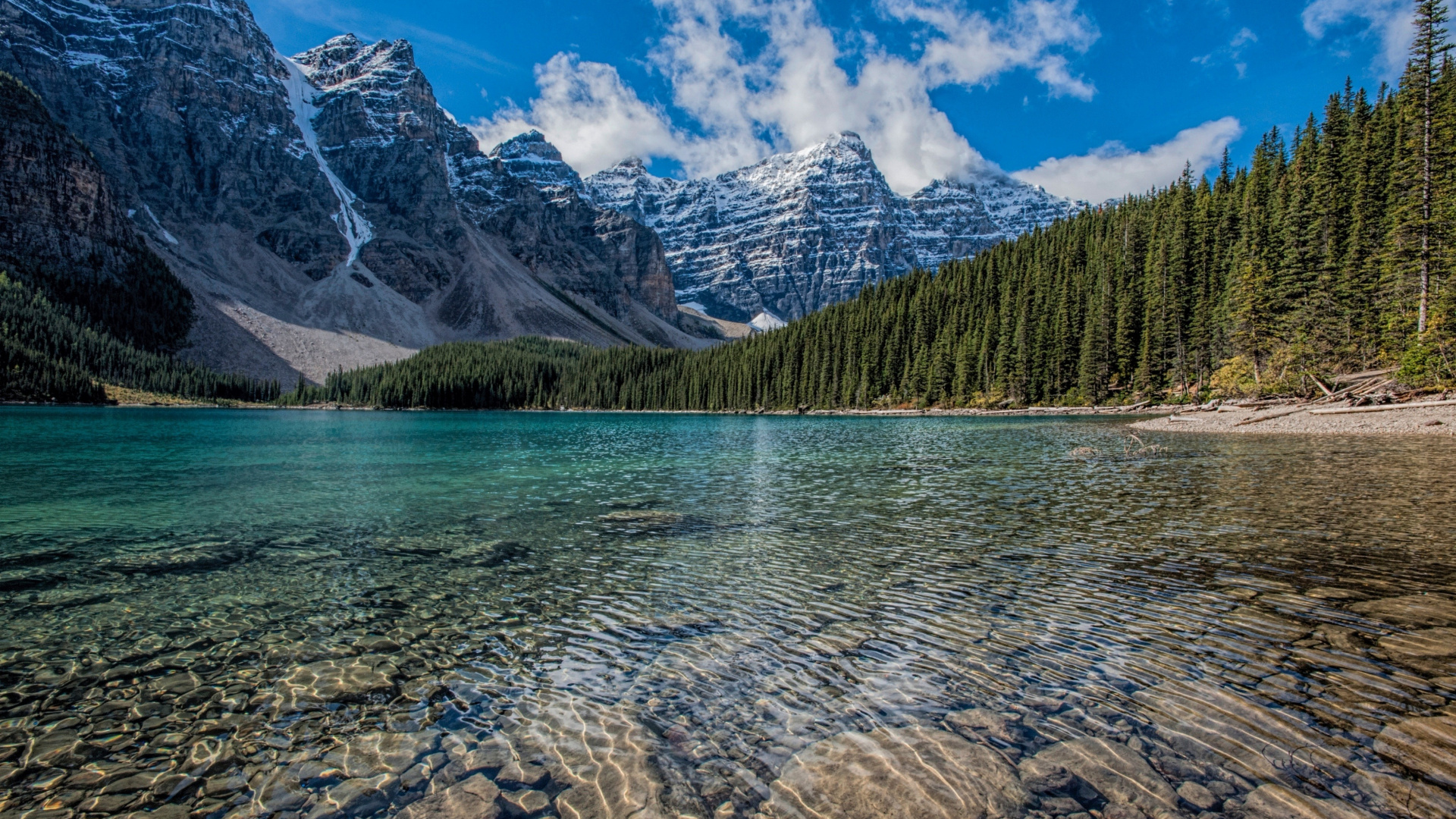 Lake, Mountain Range, Forest, Serene Landscape, Natural Environment, 1920x1080 Full HD Desktop