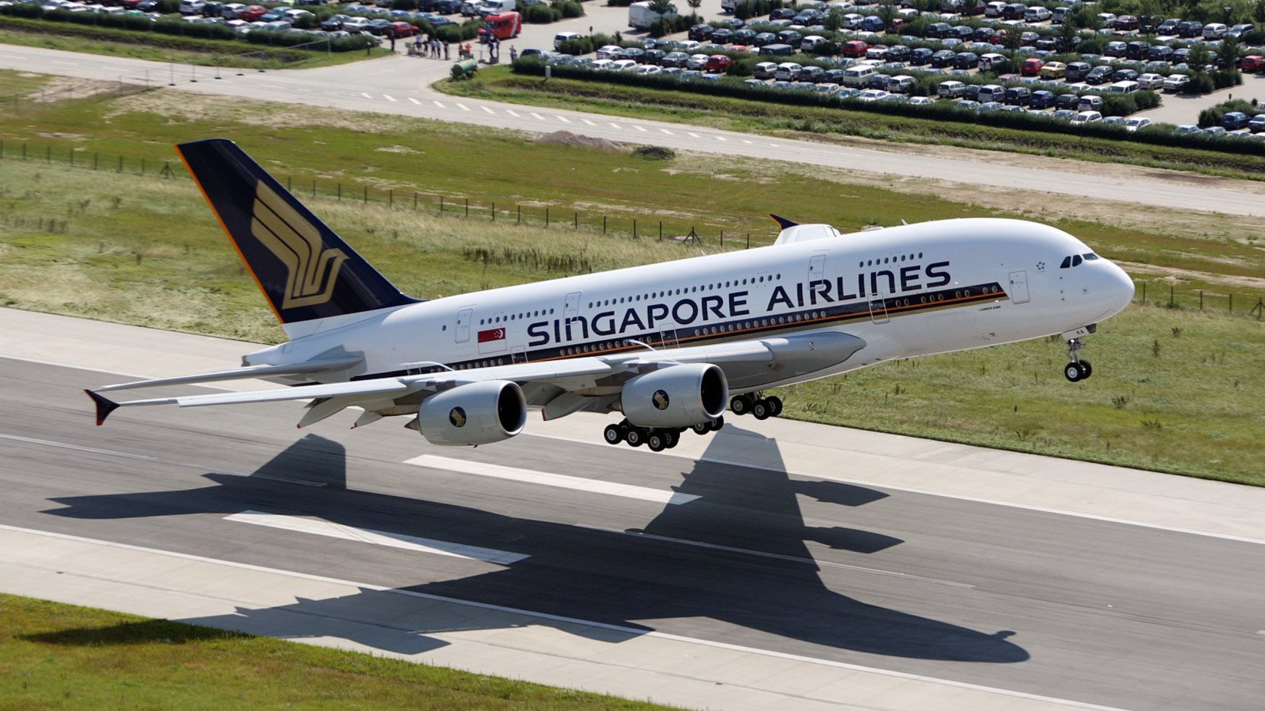 Singapore Airlines, Despegue, Arline singapore civil, Wallpaper, 2560x1440 HD Desktop