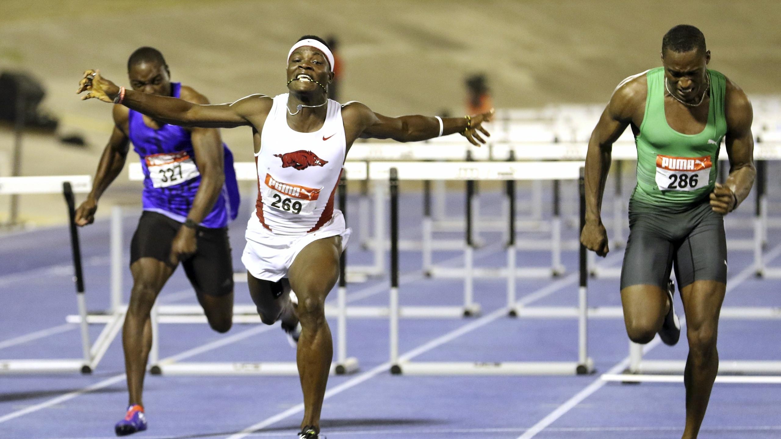 Omar McLeod, Upset victory, Jamaica trials, Hurdles showdown, 2560x1440 HD Desktop