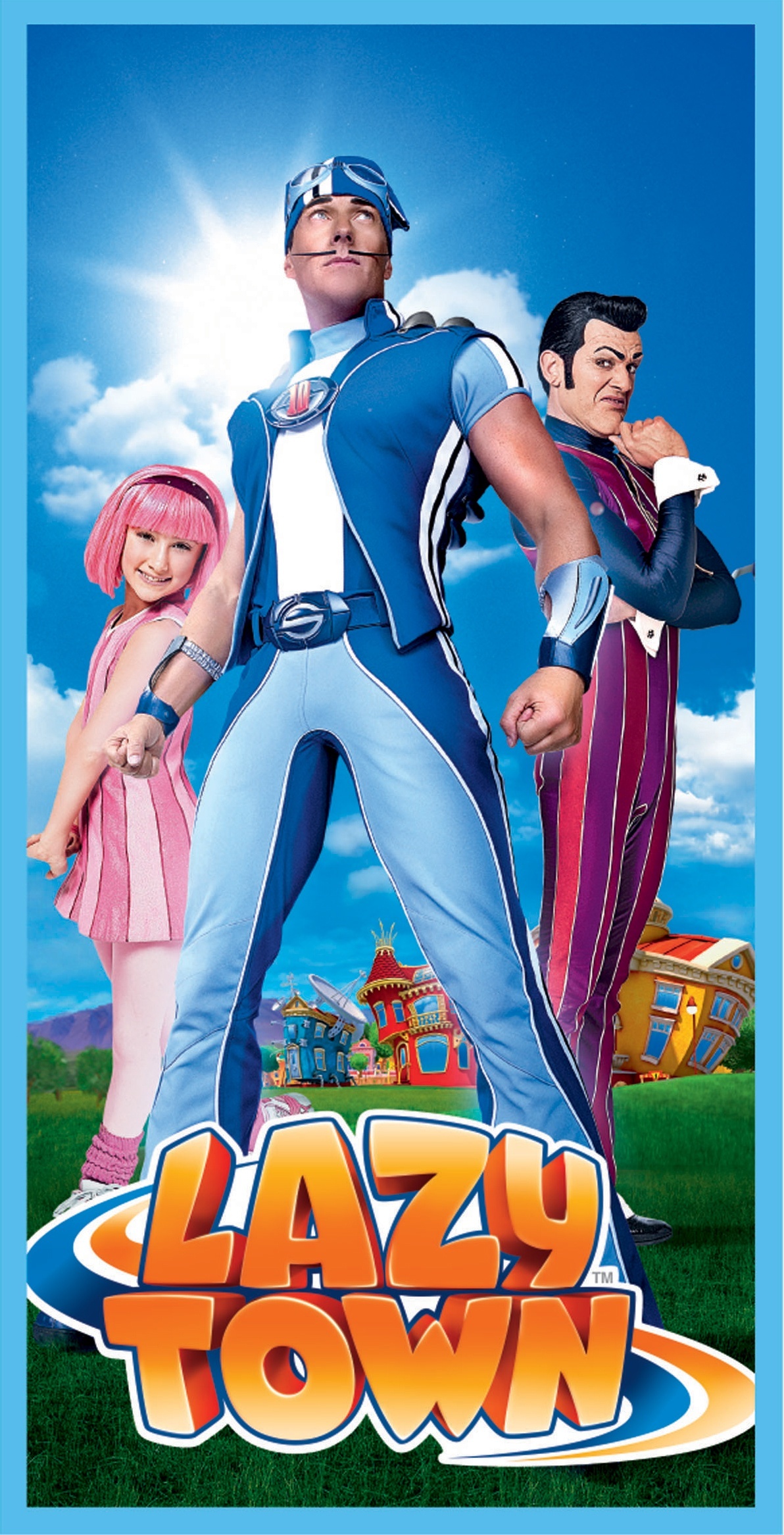 LazyTown TV Series, Colorful beach towel, Blue and orange, 1200x2340 HD Phone