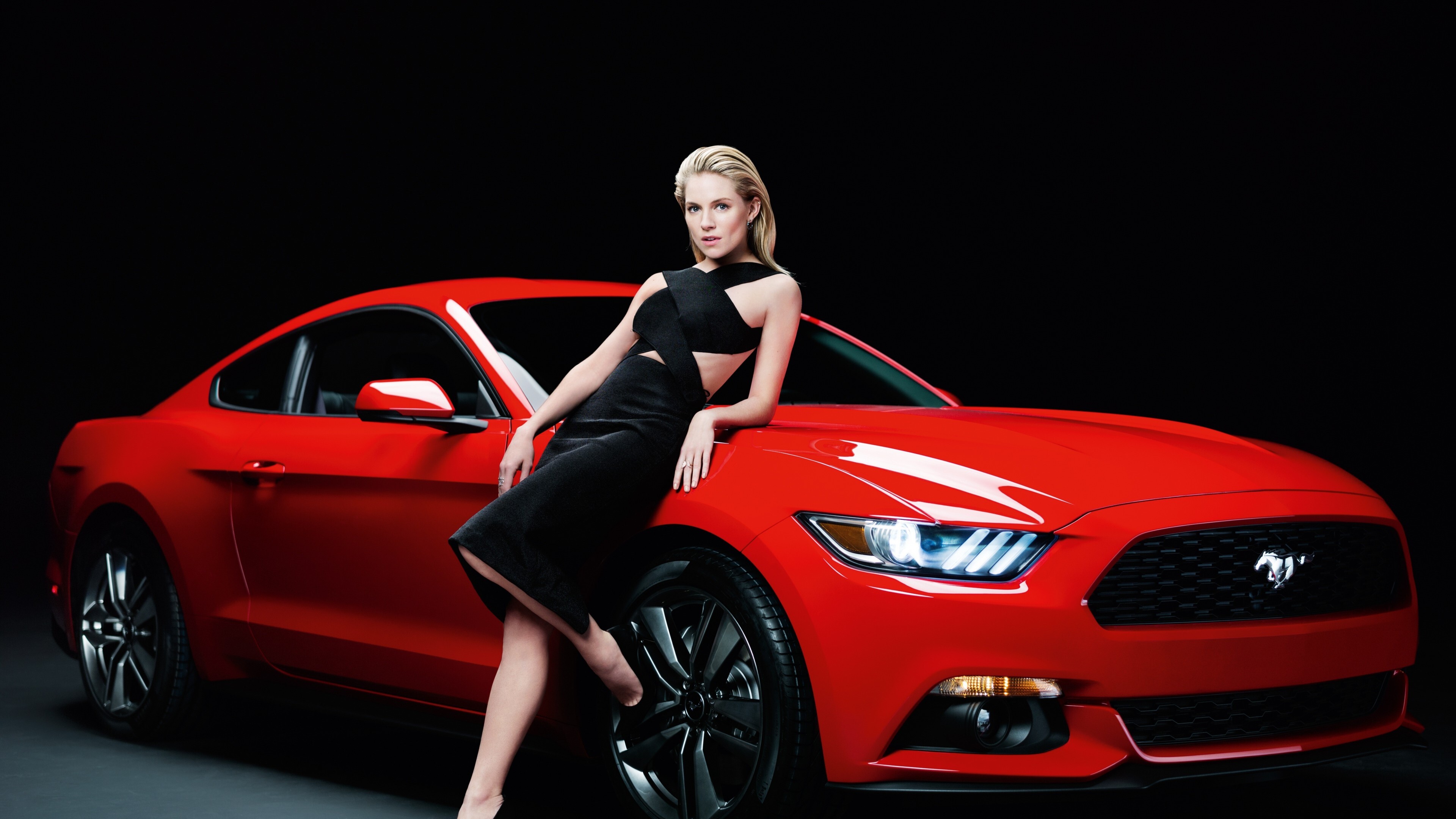 Ford Mustang 2015, Girls and Muscle Cars Wallpaper, 3840x2160 4K Desktop