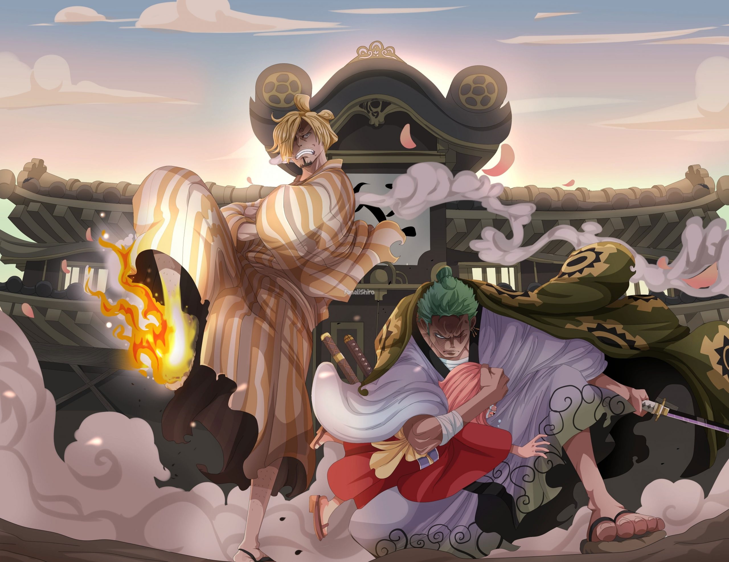 Vinsmoke Sanji, Roronoa Zoro, Otoko, HD Desktop wallpaper