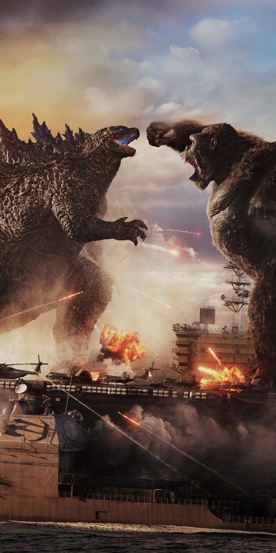 Godzilla vs Kong movie, Legendary showdown, Epic clash, Unforgettable, 1080x2160 HD Phone